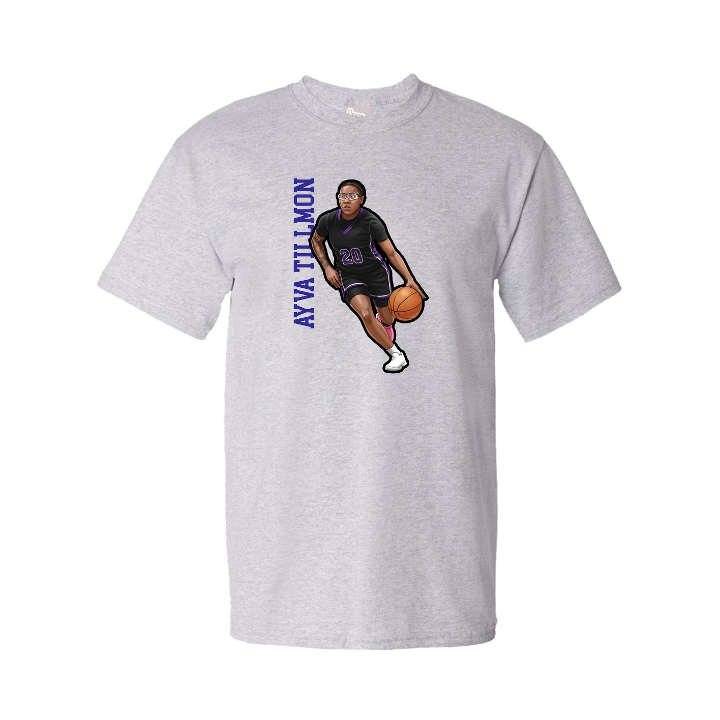 Tee — Name Vertical in Grey