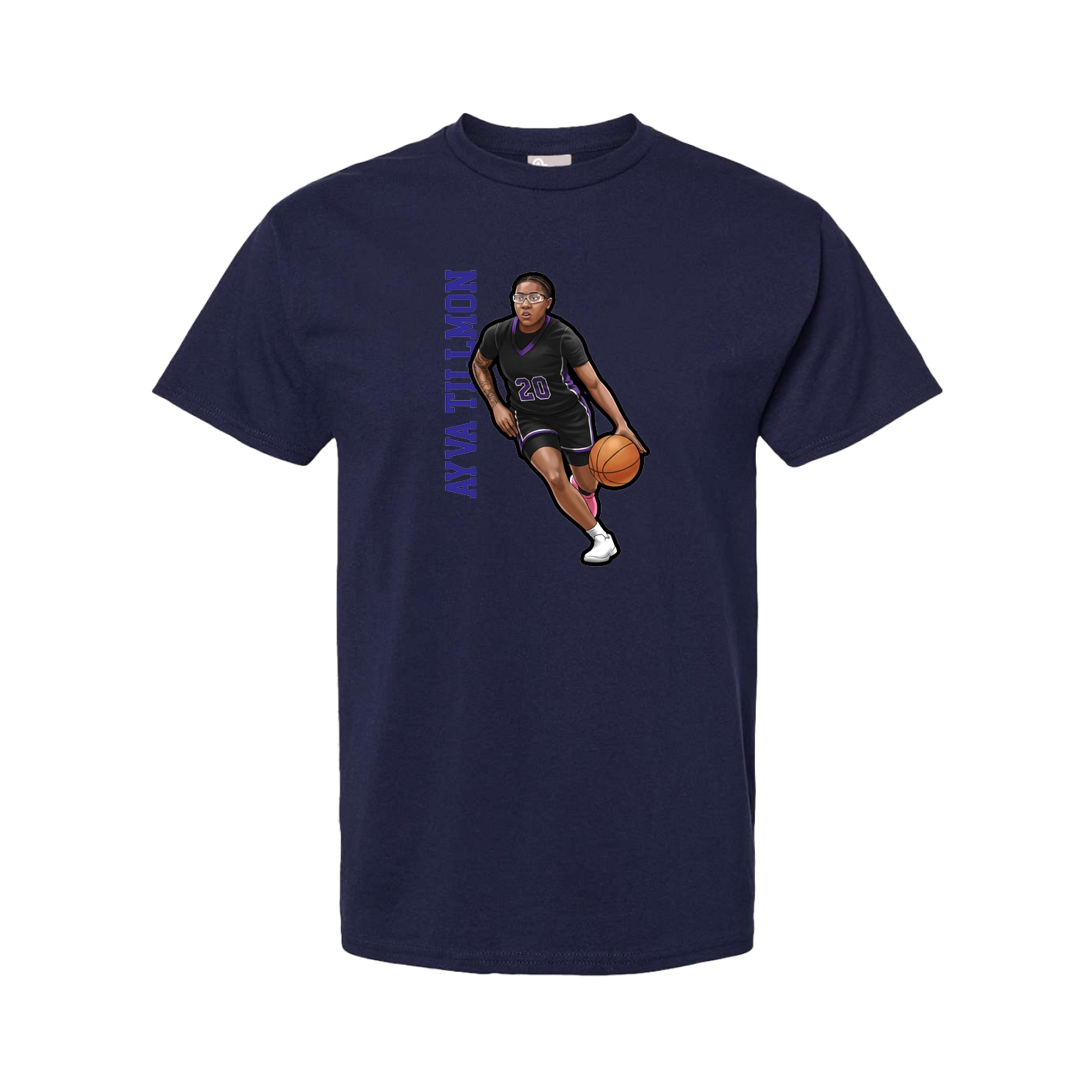 Youth Tee — Name Vertical in Navy