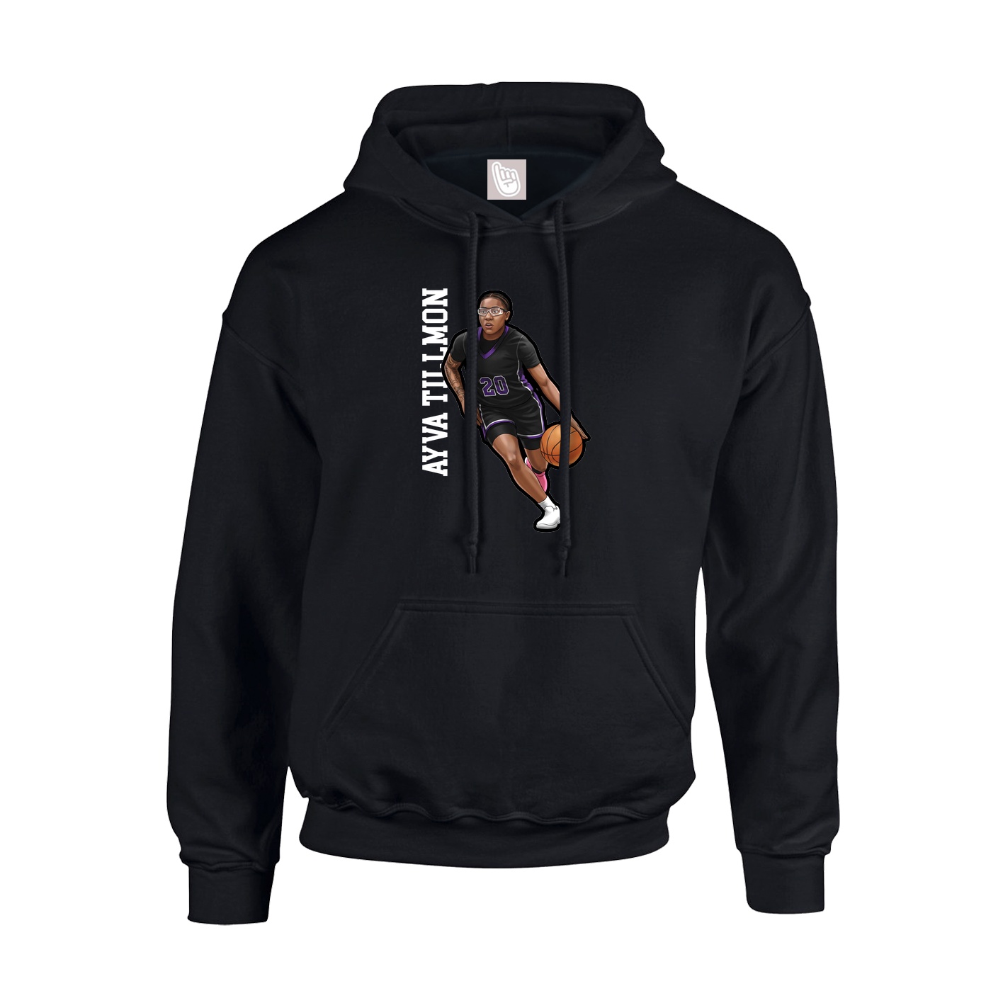 Hoodie — Name Vertical in Black