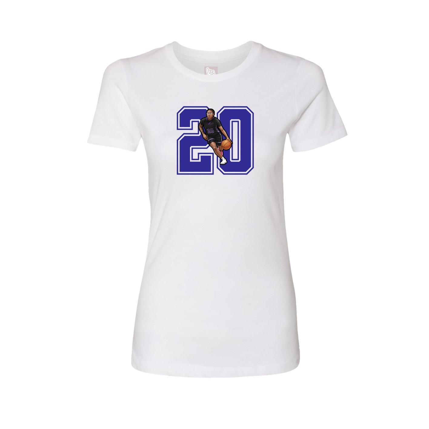 Womens Tee — Number in White