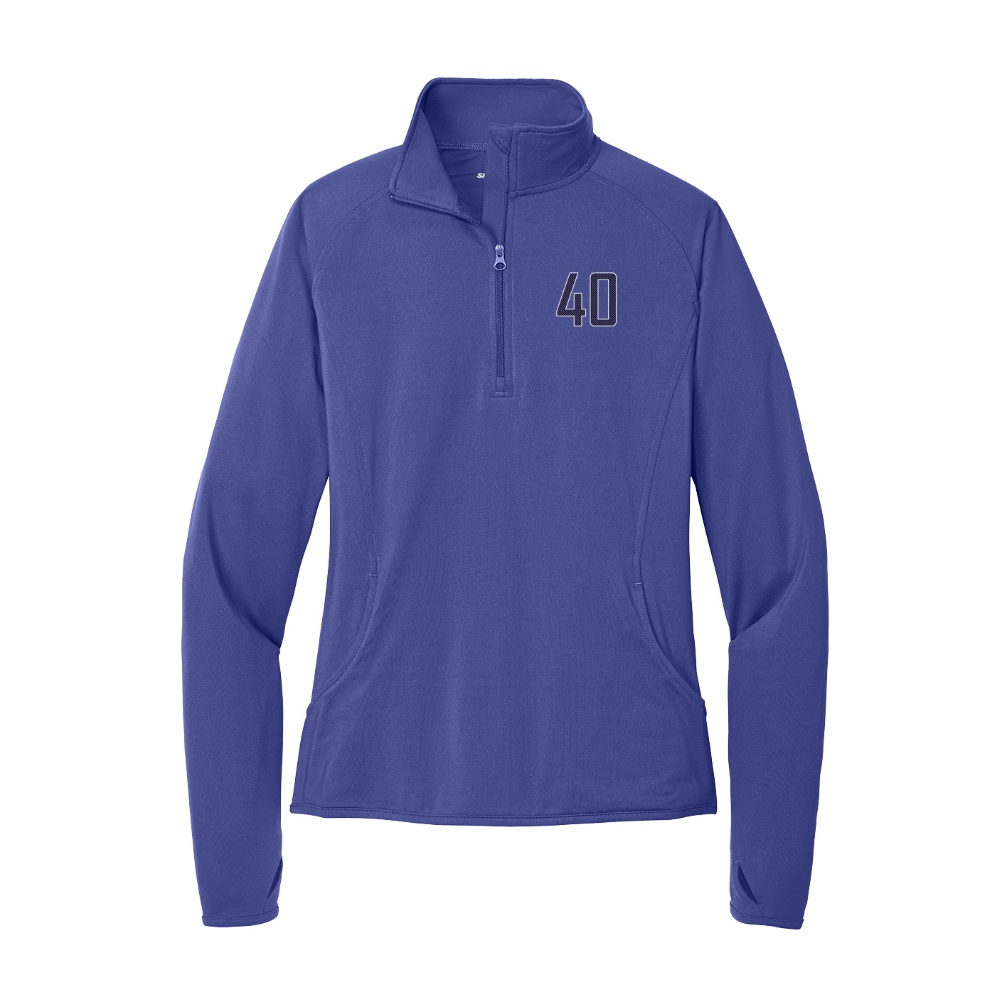 Women's Q-Zip Pullover — Front Shirsy in Purple