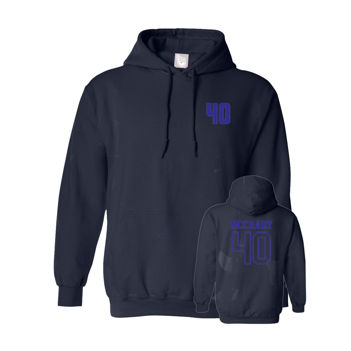 Hoodie — Chest Back in Navy