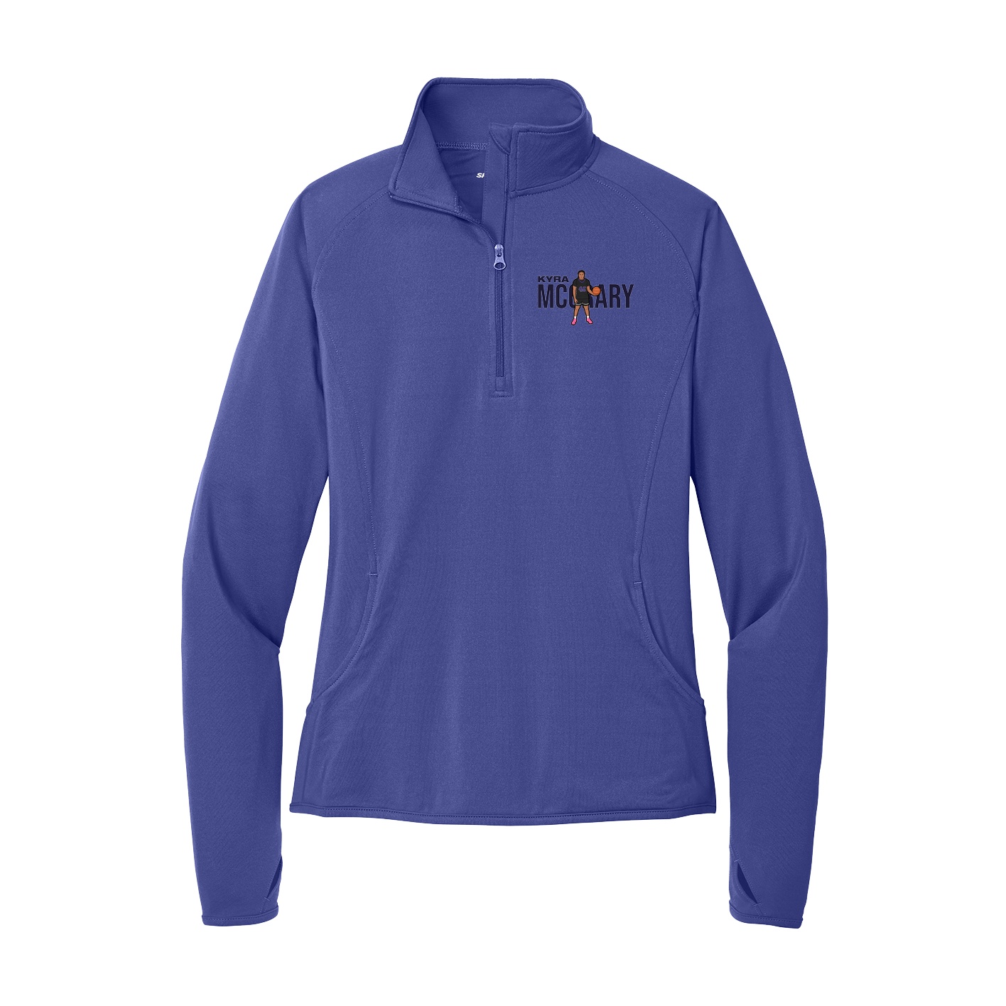Women's Q-Zip Pullover — Player Name in Purple