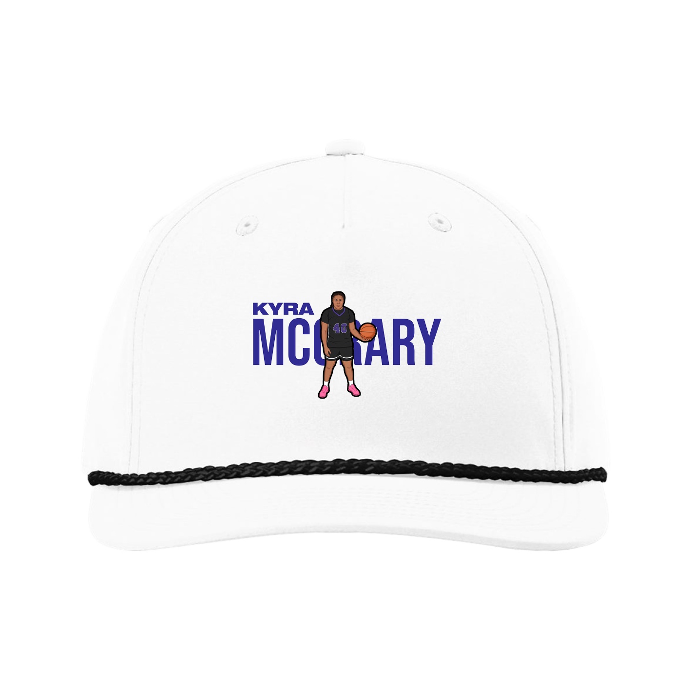Five-Panel Classic Rope Cap — Player Name in White