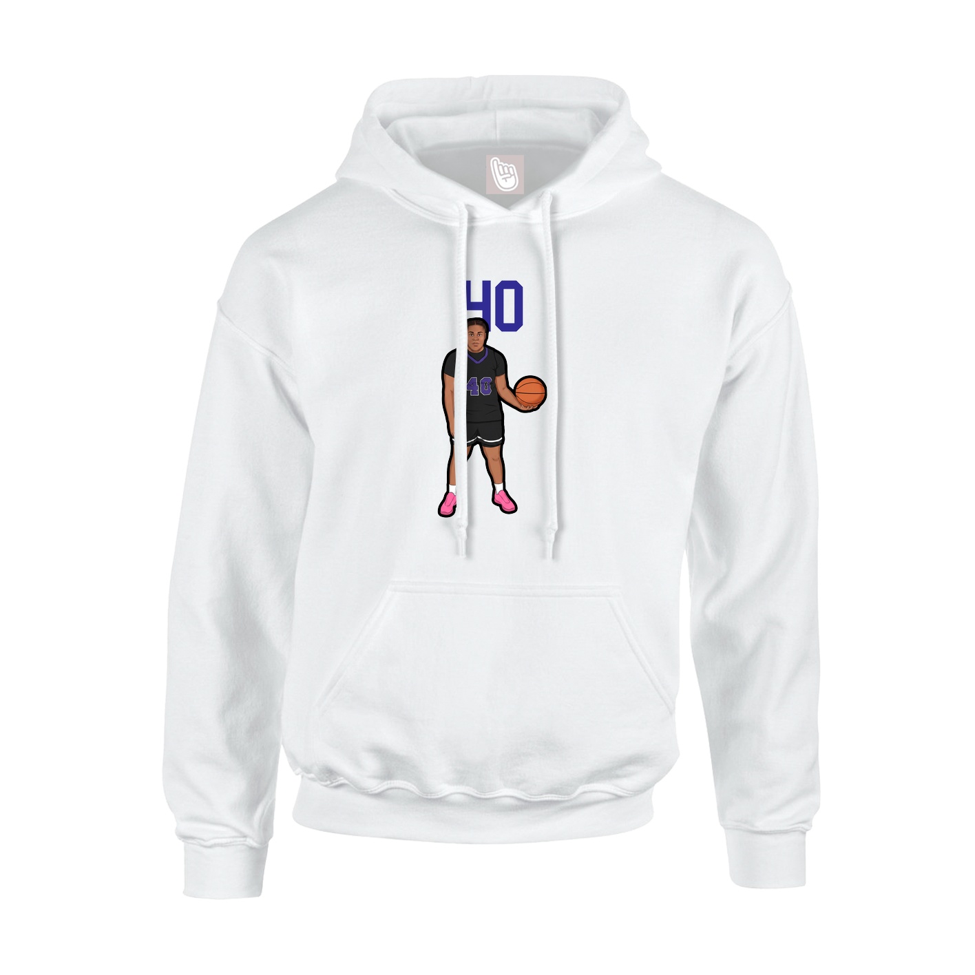 Youth Hoodie — Number Top in White