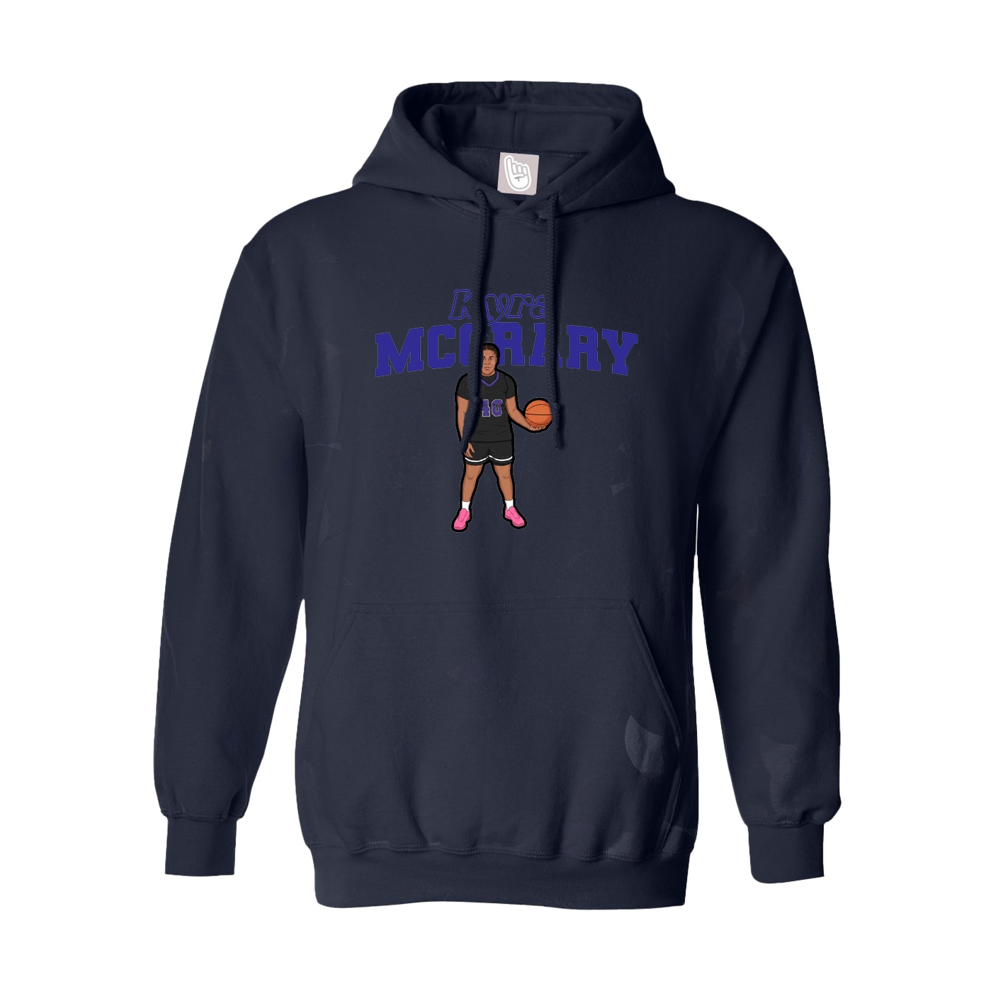 Youth Hoodie — Name Arch in Navy