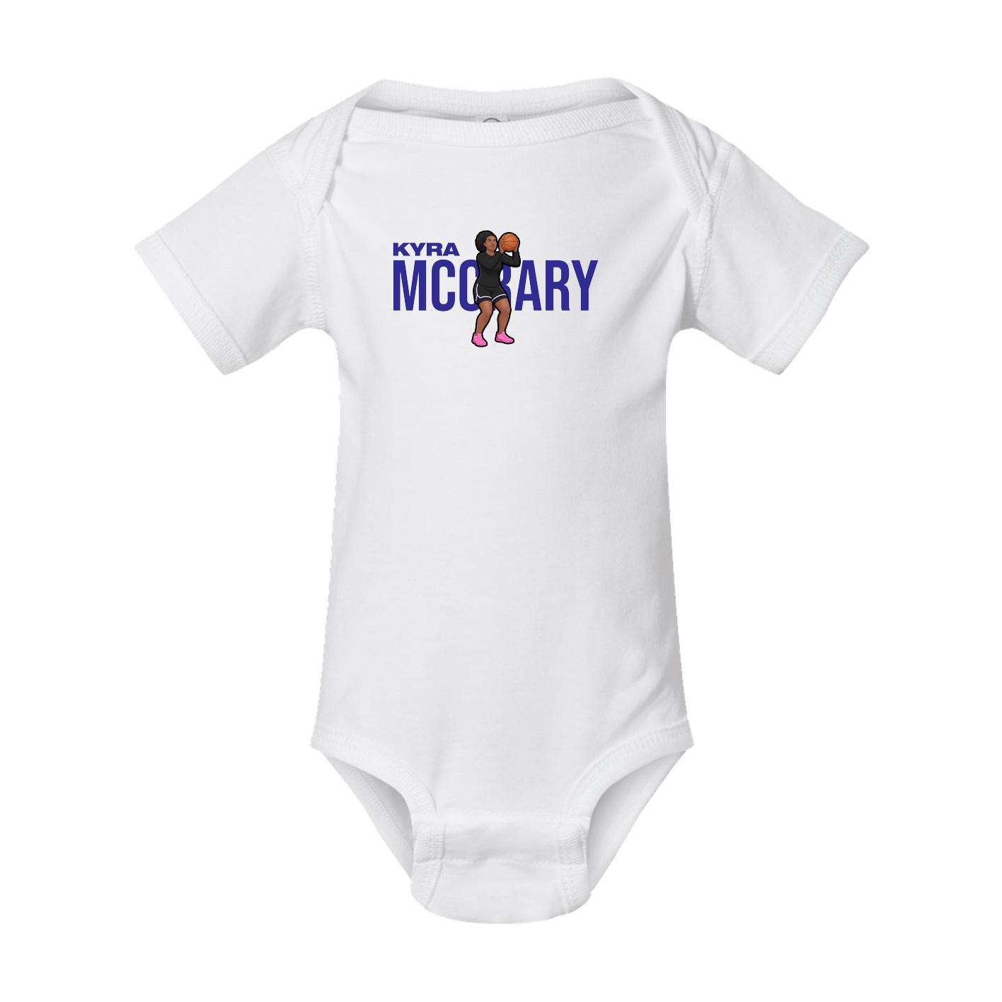 Baby Onesie — Player Name in White