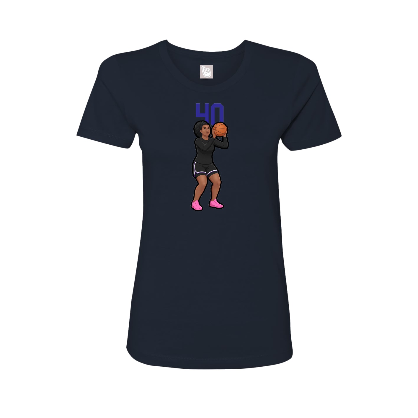 Womens Tee — Number Top in Navy