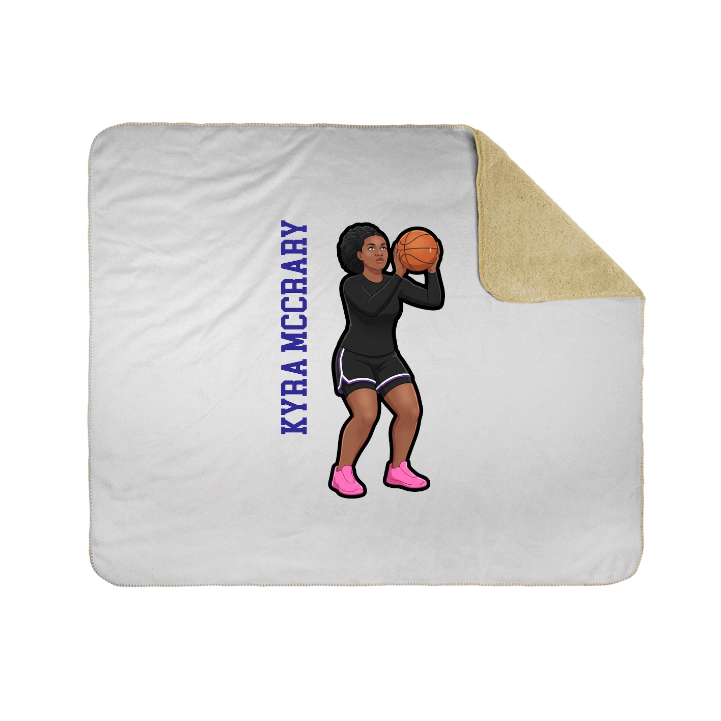 Throw Blanket — Name Vertical in White