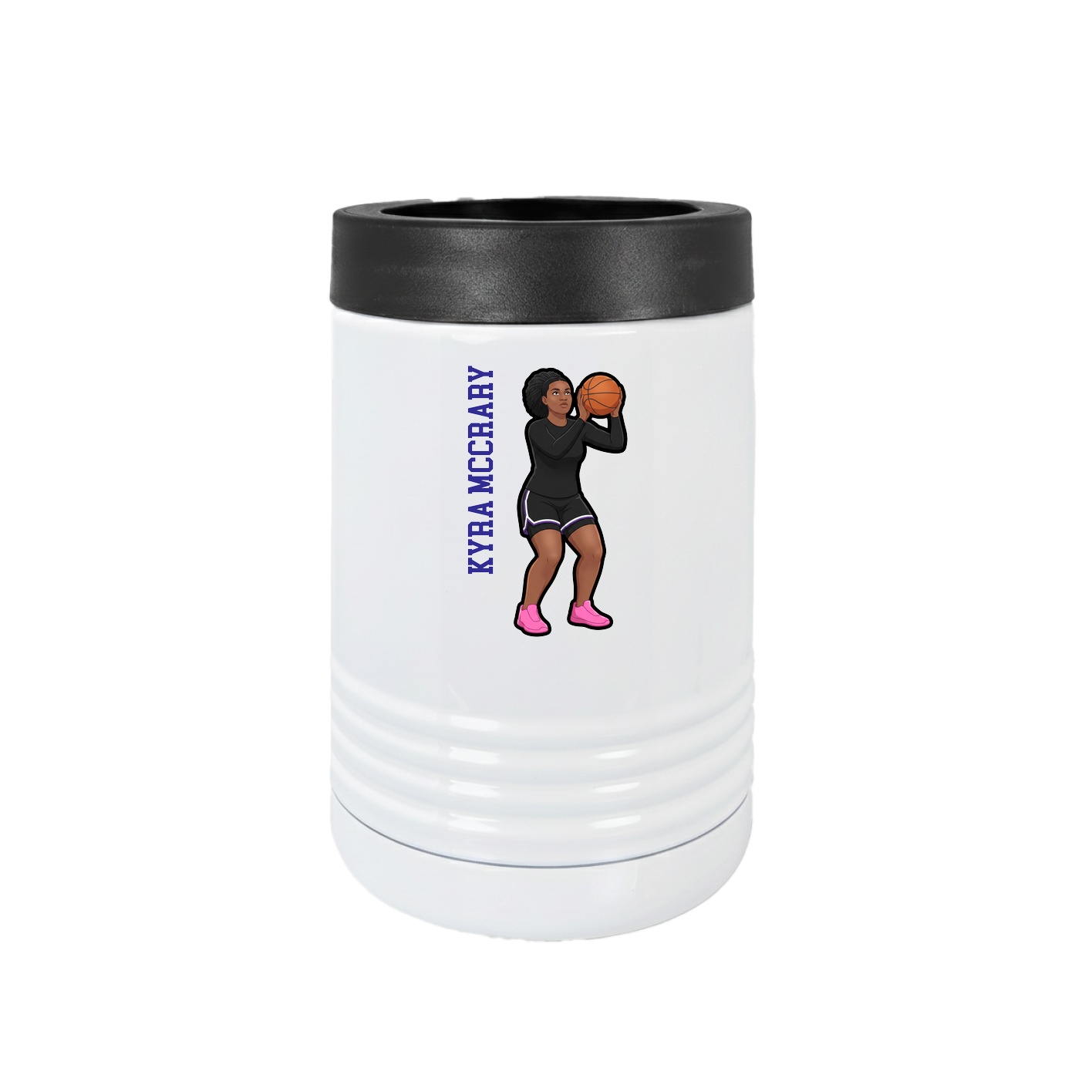 Beverage Holder — Name Vertical in White