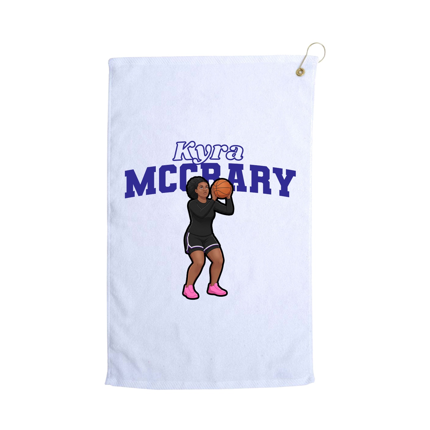 Golf Towel — Name Arch in White