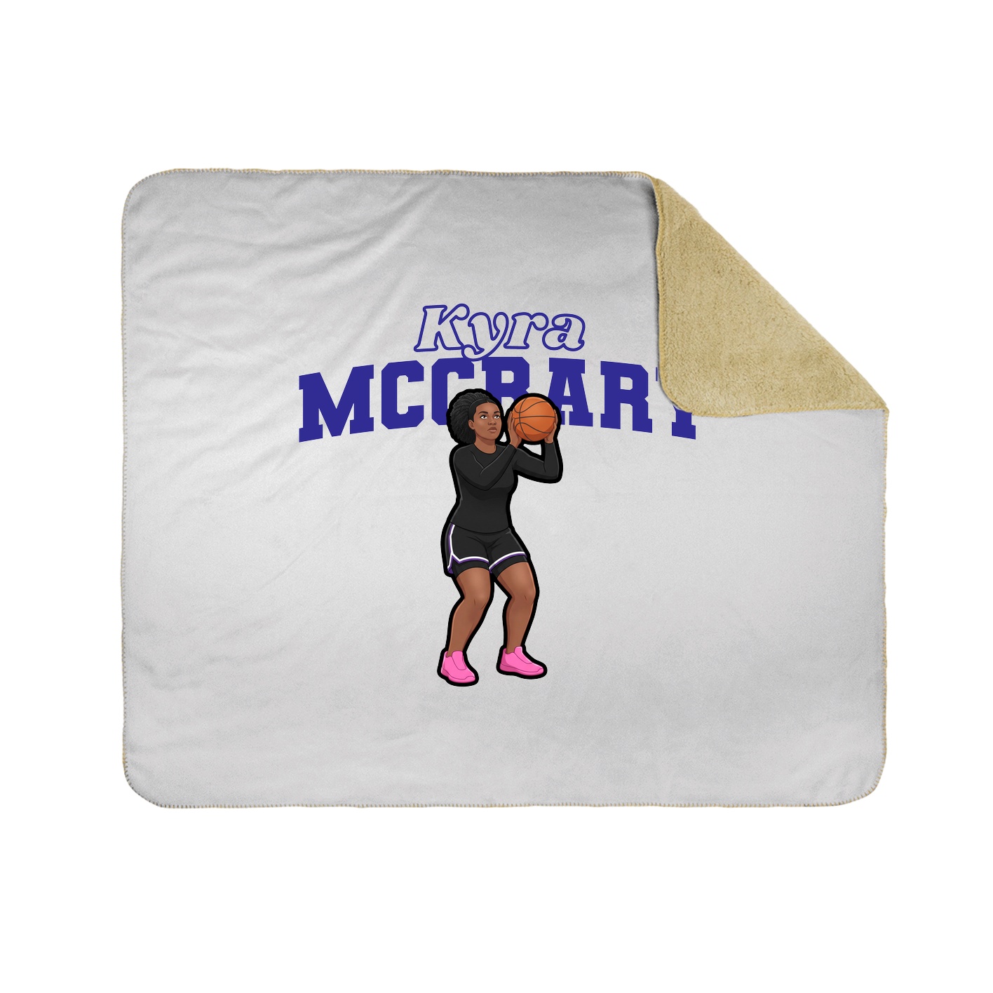 Throw Blanket — Name Arch in White
