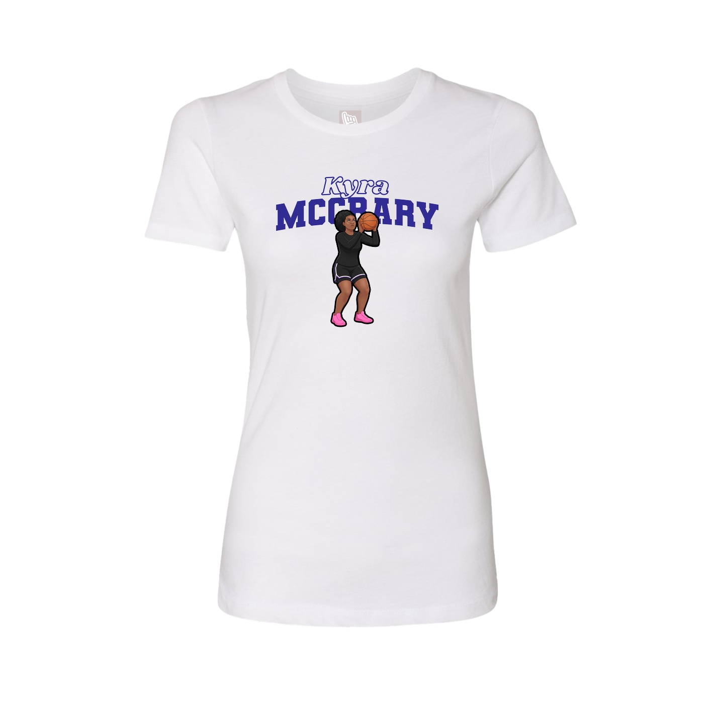 Womens Tee — Name Arch in White