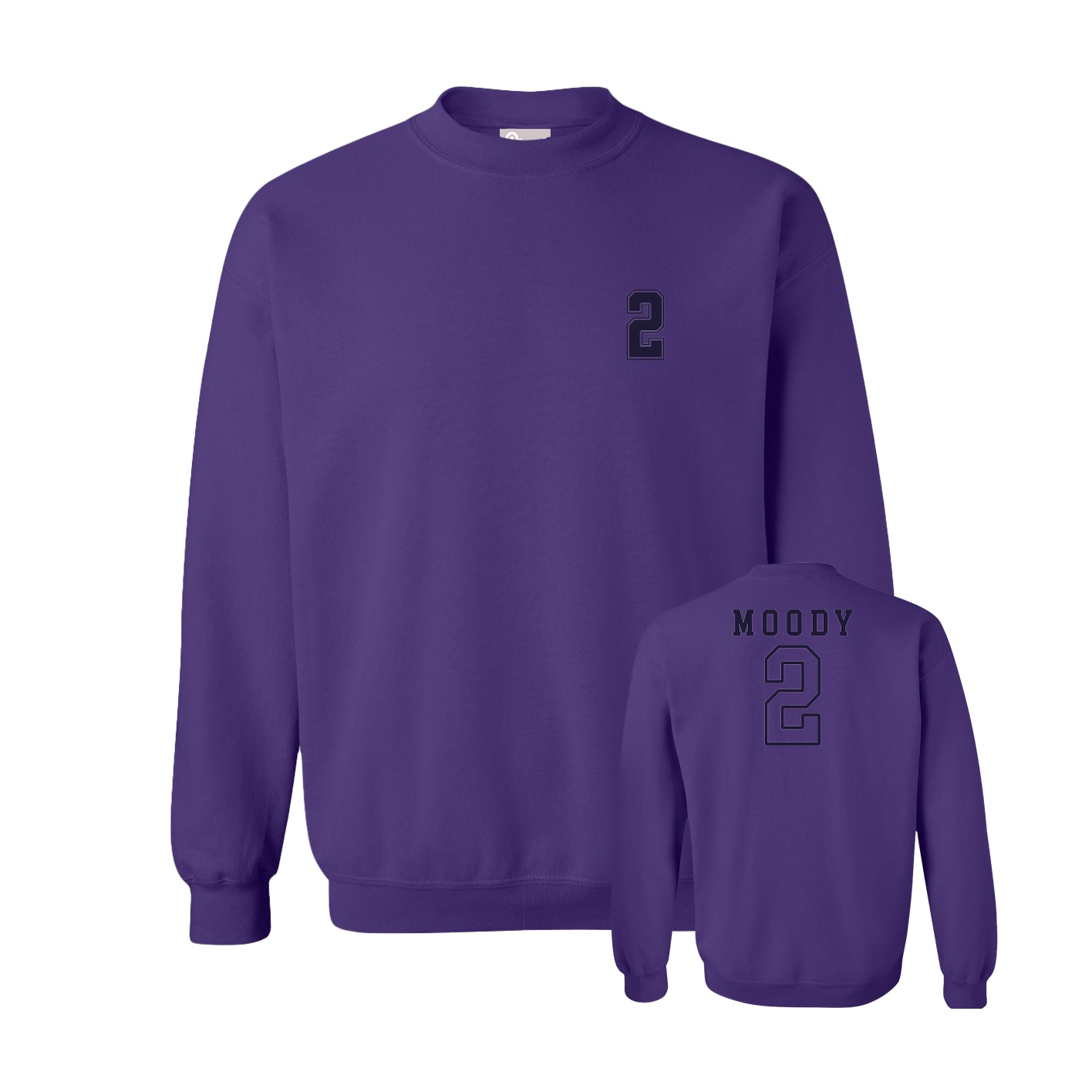 Fleece Crew — Chest Back in Purple