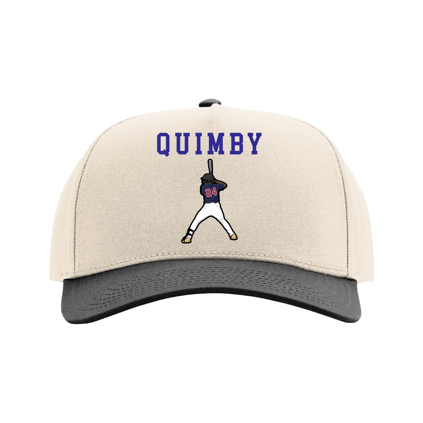 Full Fabric Five-Panel Champ Cap — Shirsey in Cream/Black