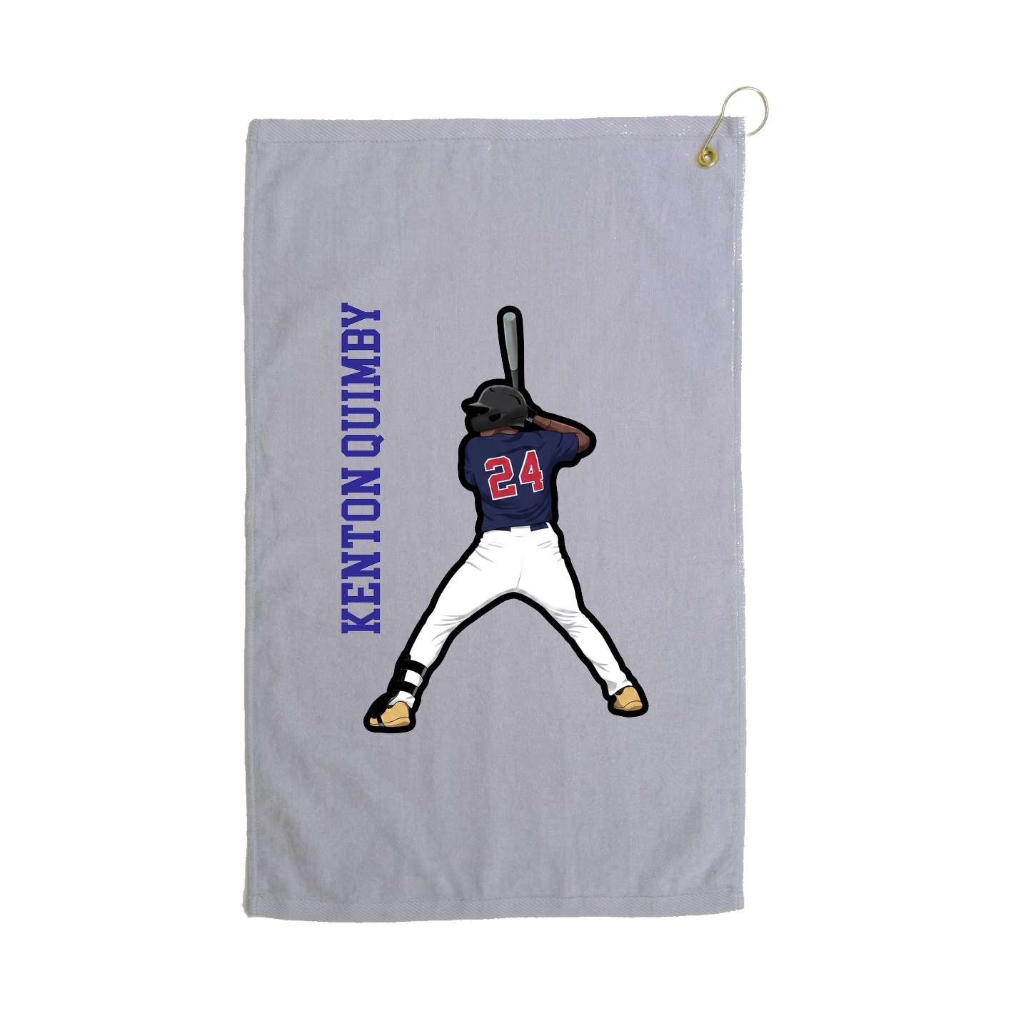 Golf Towel — Name Vertical in Grey