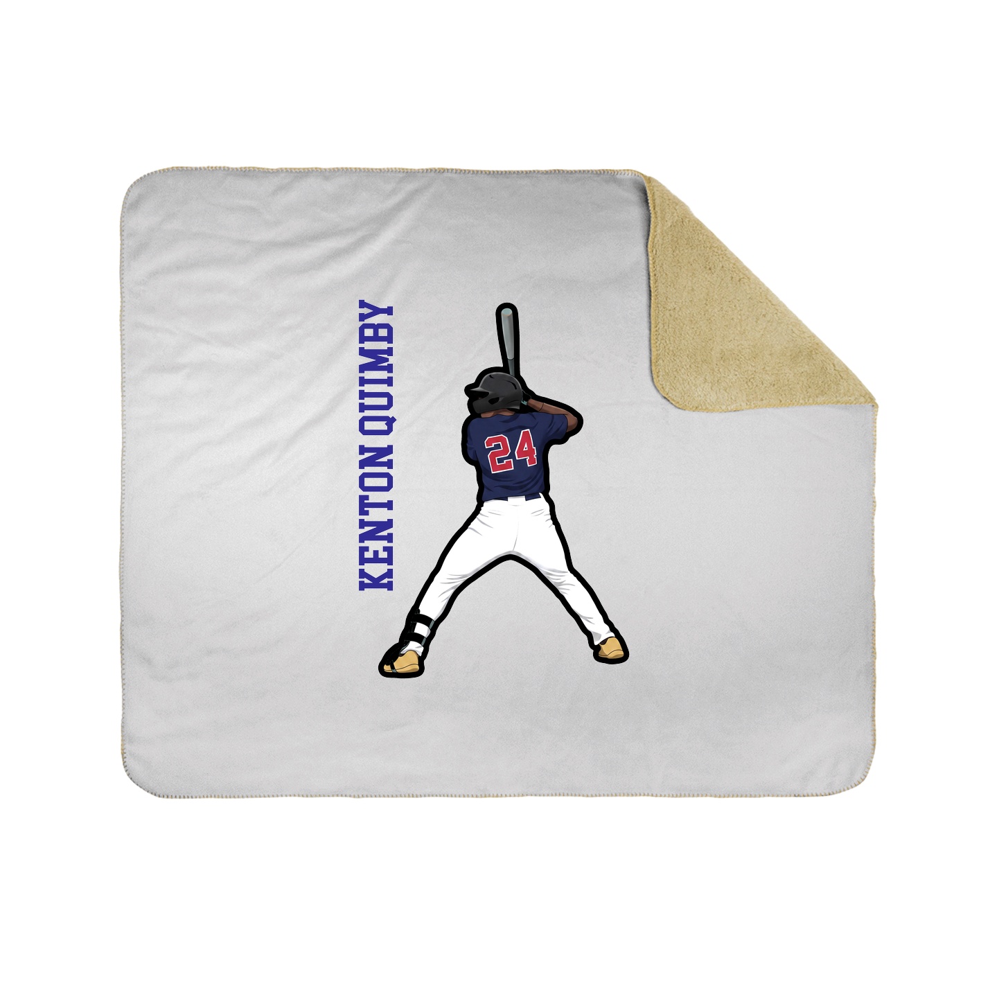 Throw Blanket — Name Vertical in White