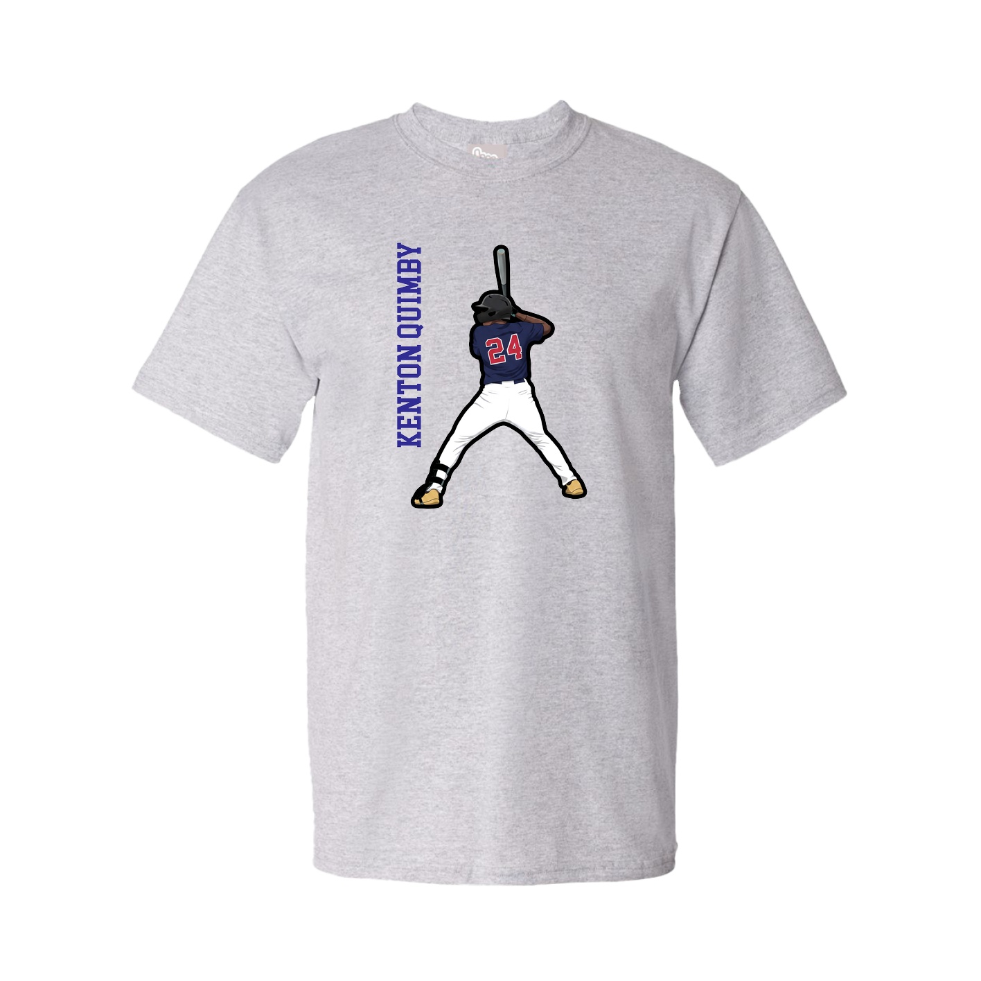 Tee — Name Vertical in Grey