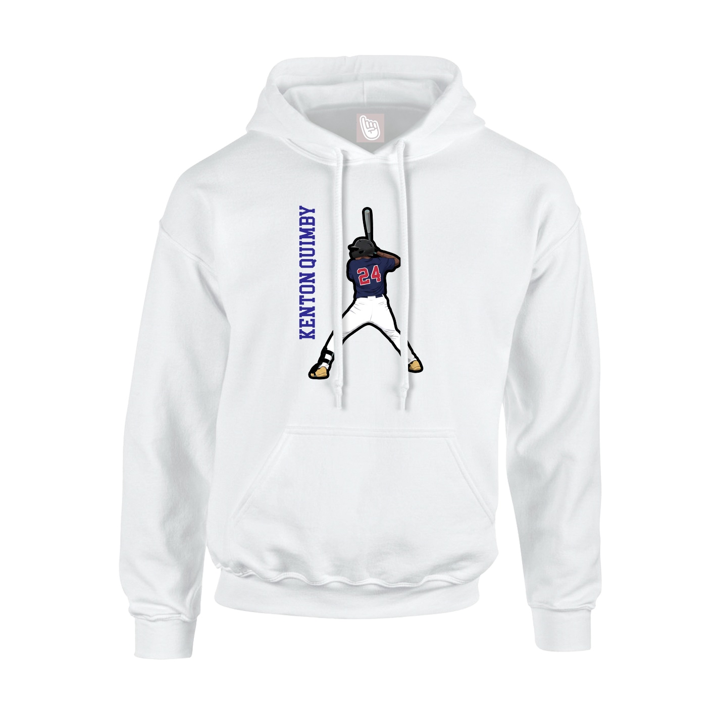 Youth Hoodie — Name Vertical in White