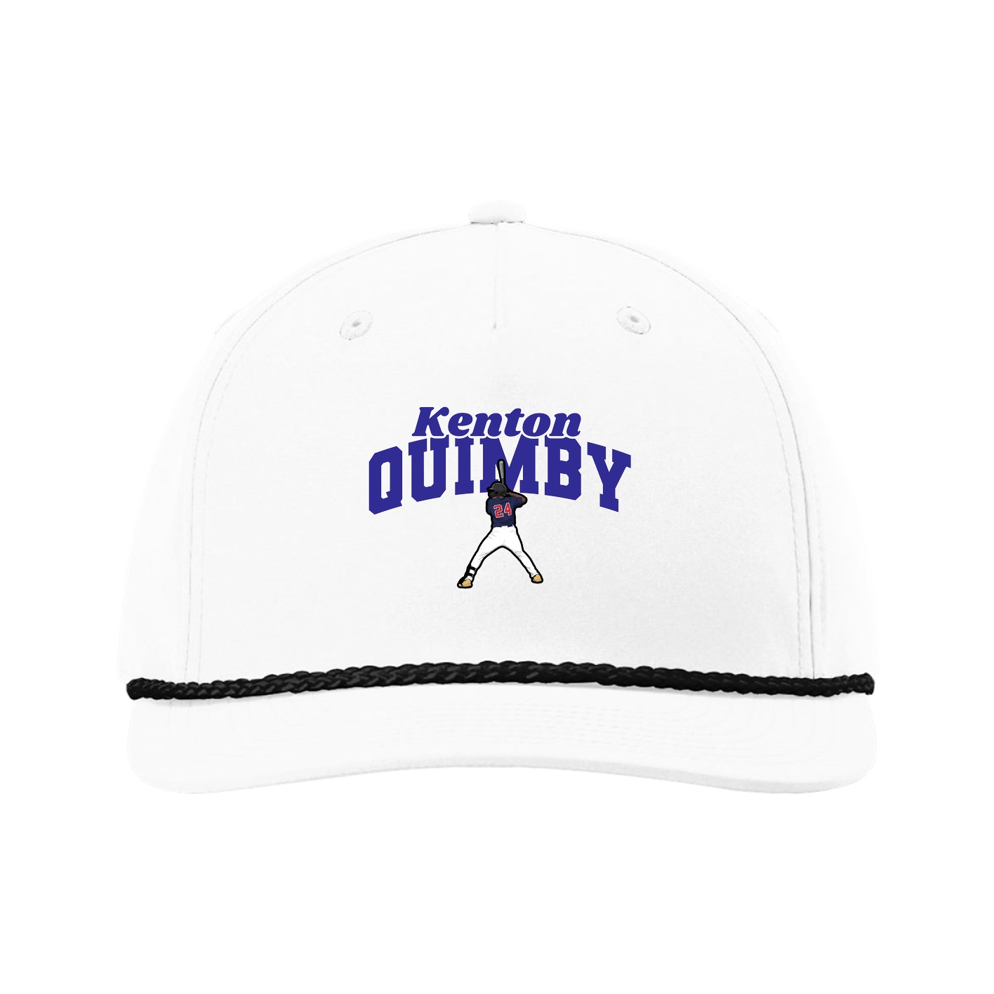 Five-Panel Classic Rope Cap — Signature Arch in White