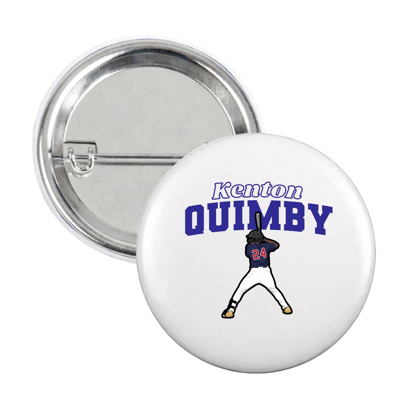 Game Day Button — Name Arch in White