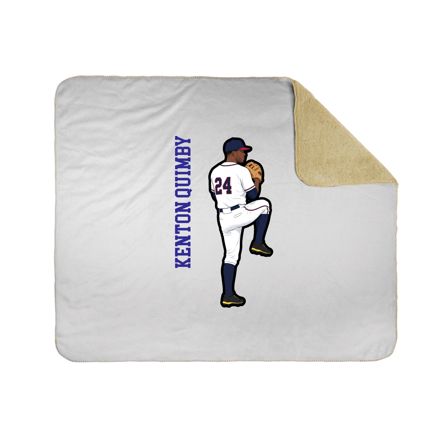 Throw Blanket — Name Vertical in White
