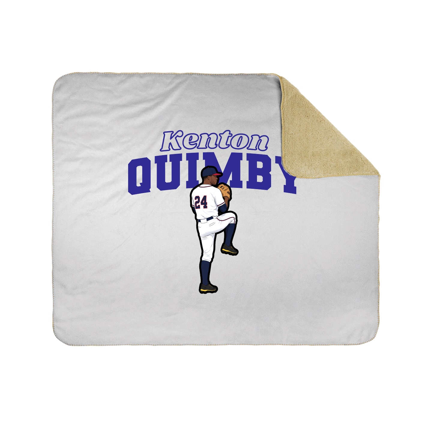 Throw Blanket — Name Arch in White