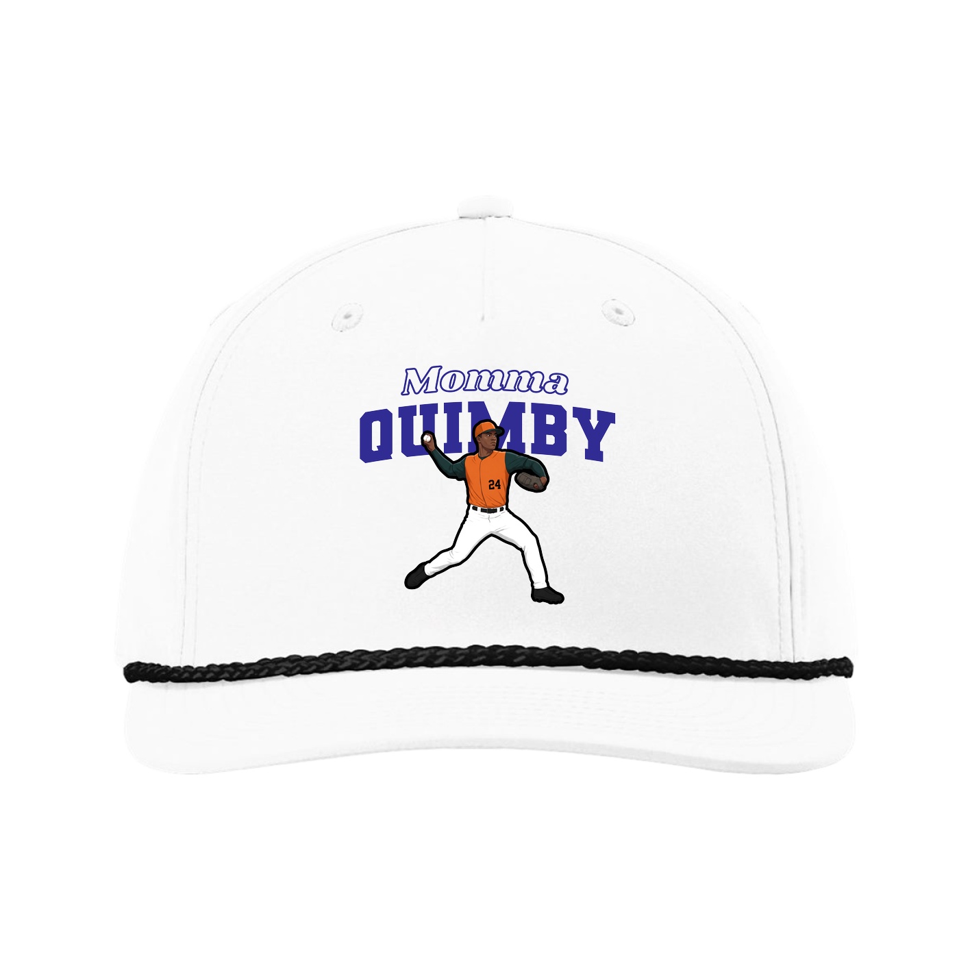 Five-Panel Classic Rope Cap — Mothers Day Block in White