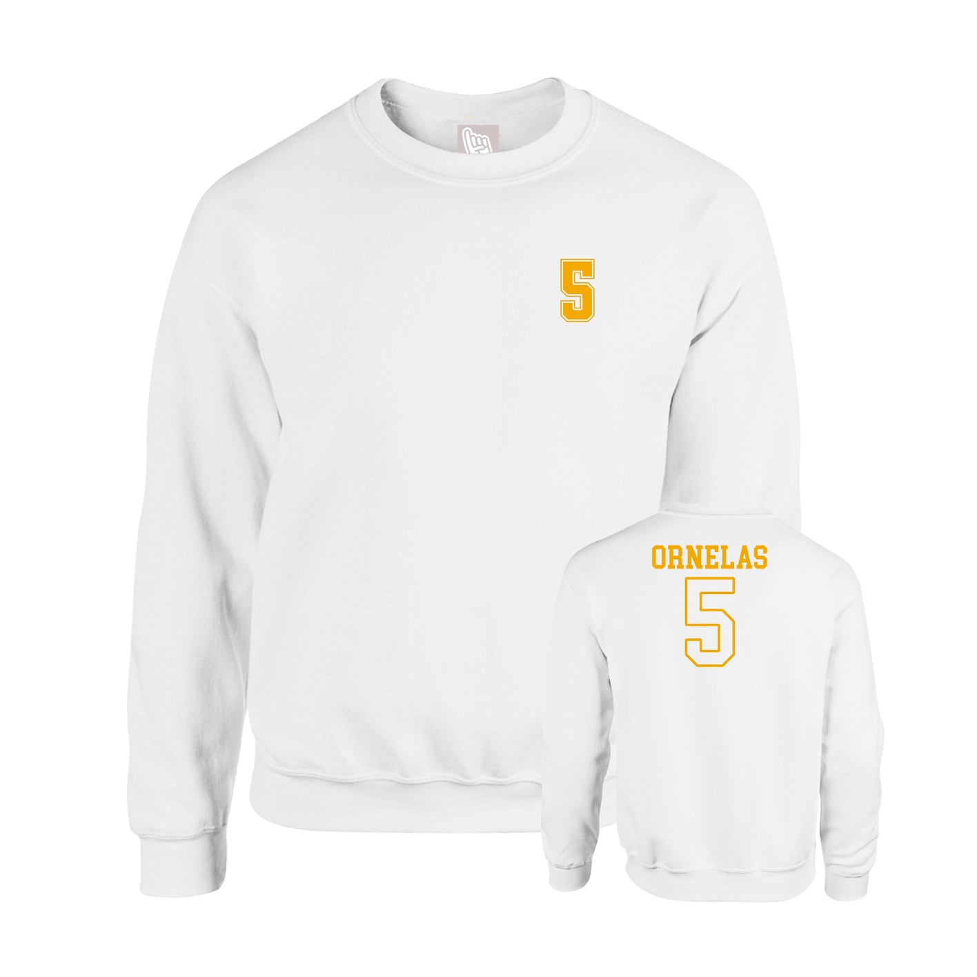 Fleece Crew — Chest Back in White