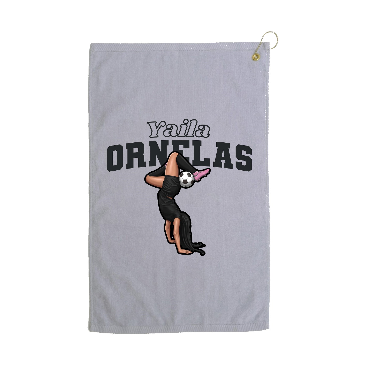 Golf Towel — Name Arch in Grey