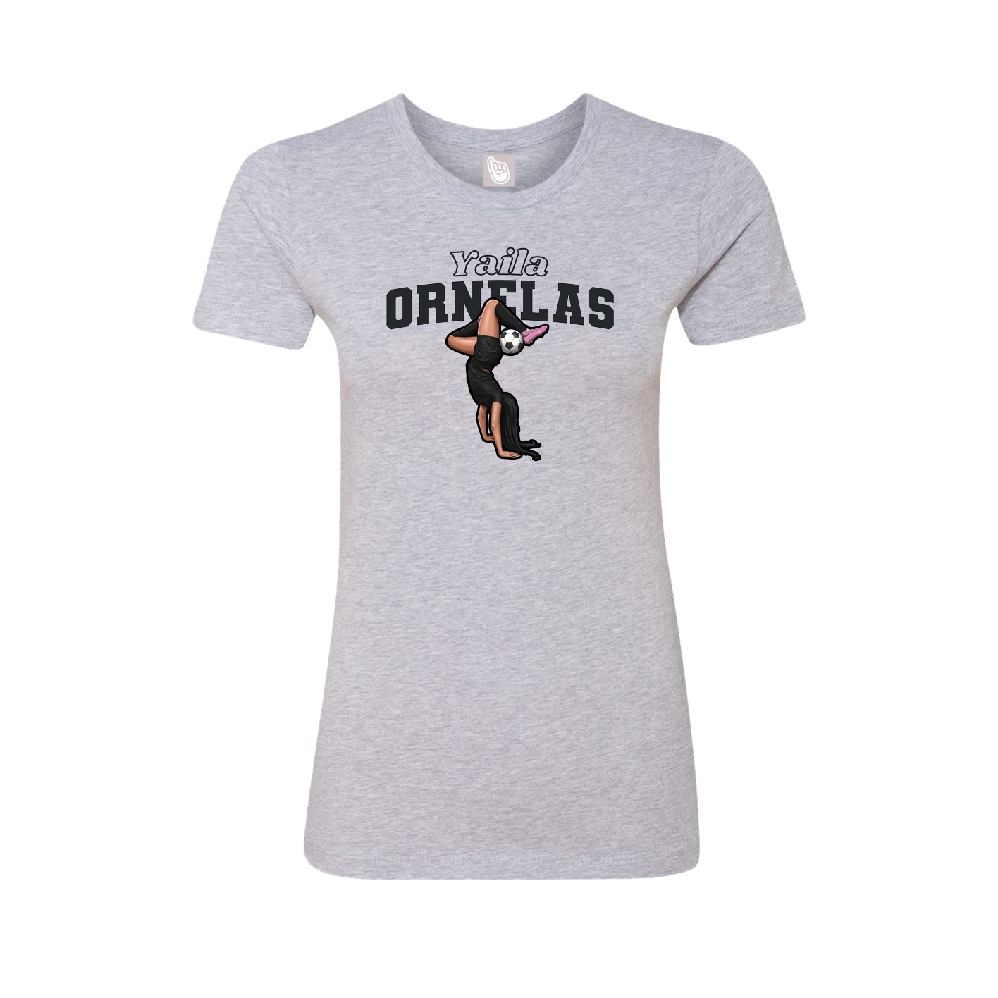 Fitted Women's Tee — Name Arch in Grey