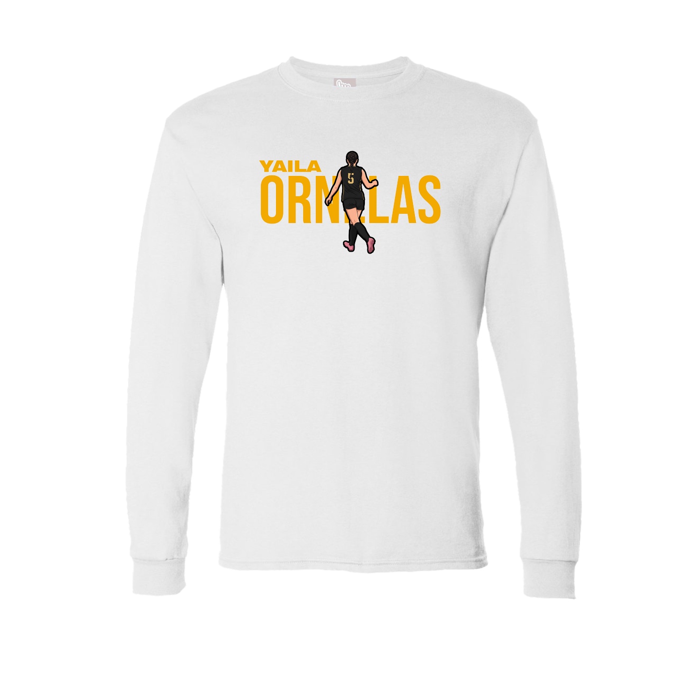 Long Sleeve Tee — Player Name in White