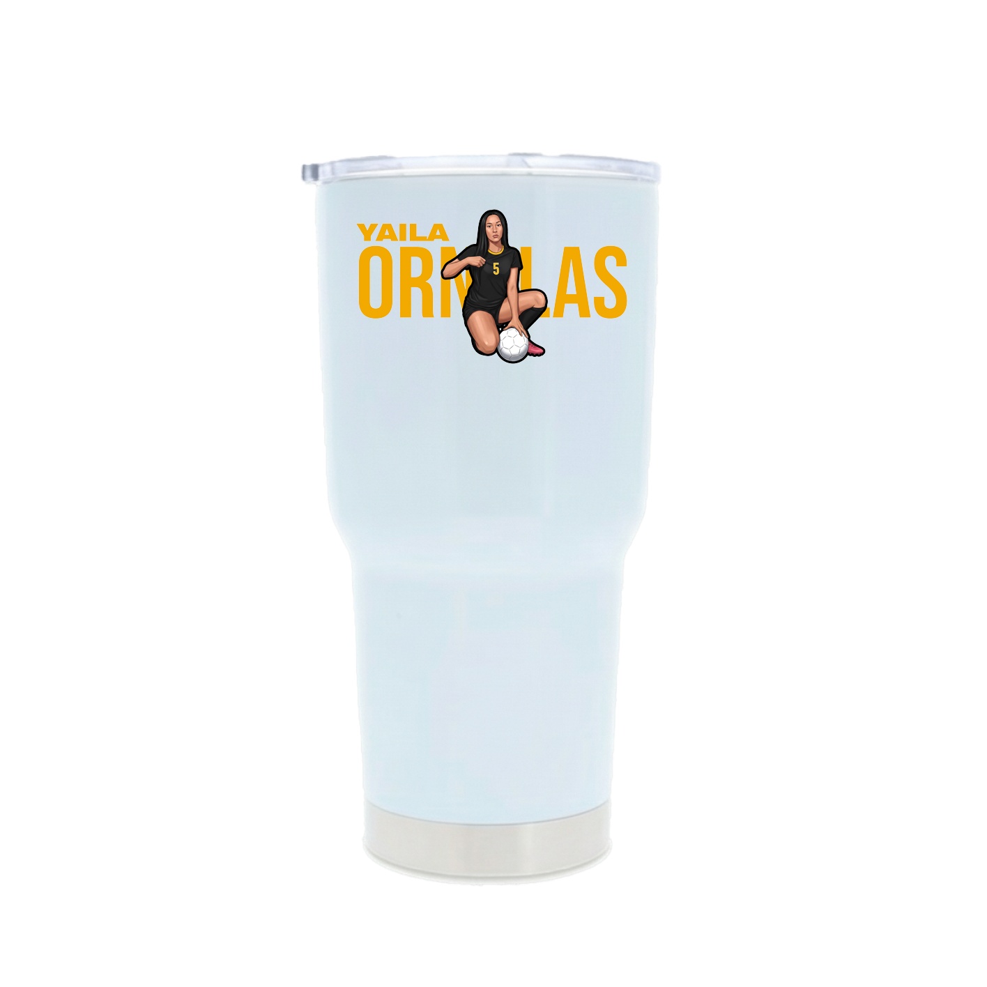 30oz Stainless Steel Tumbler — Player Name in White
