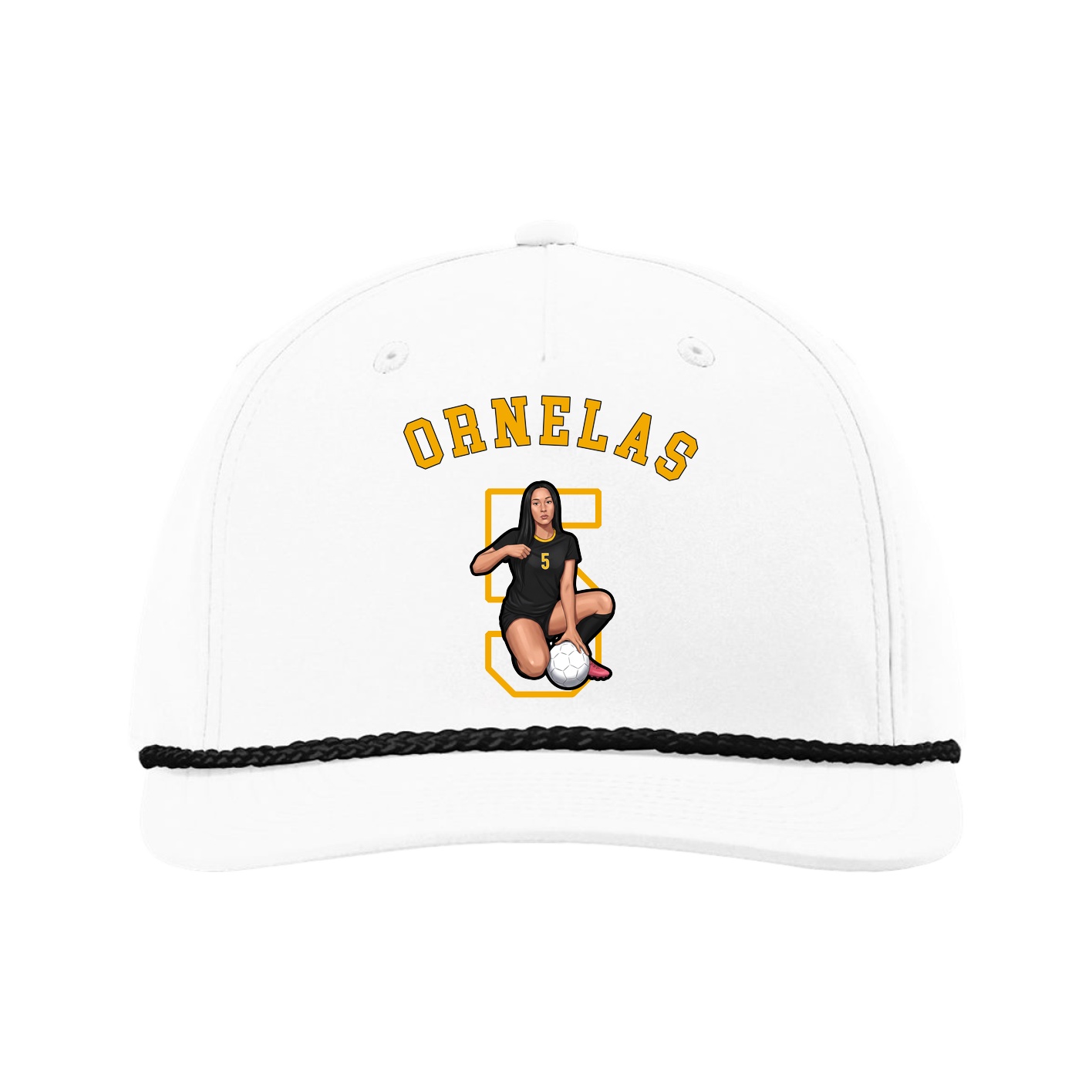 Five-Panel Classic Rope Cap — Shirsey Arch in White