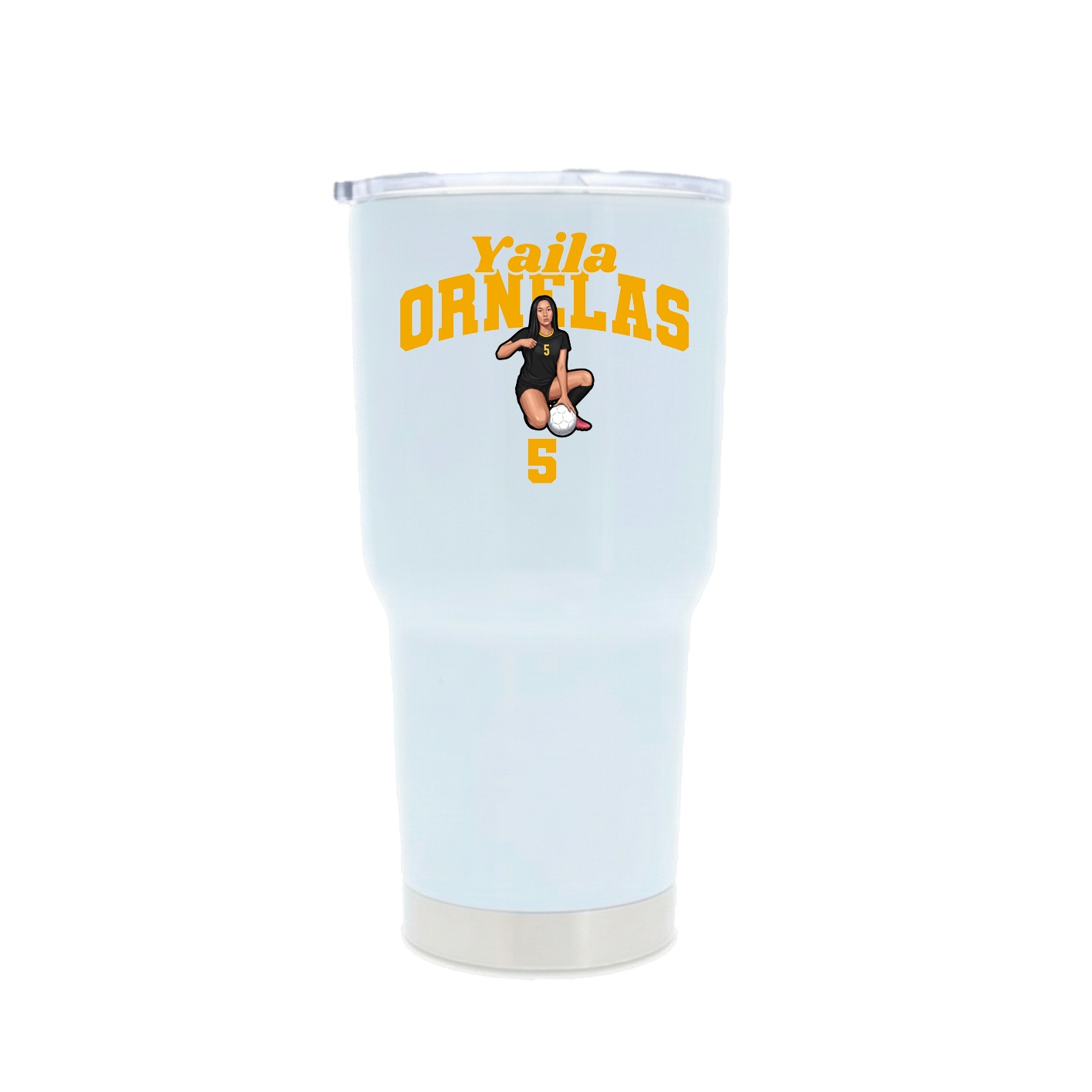30oz Stainless Steel Tumbler — Signature Arch in White