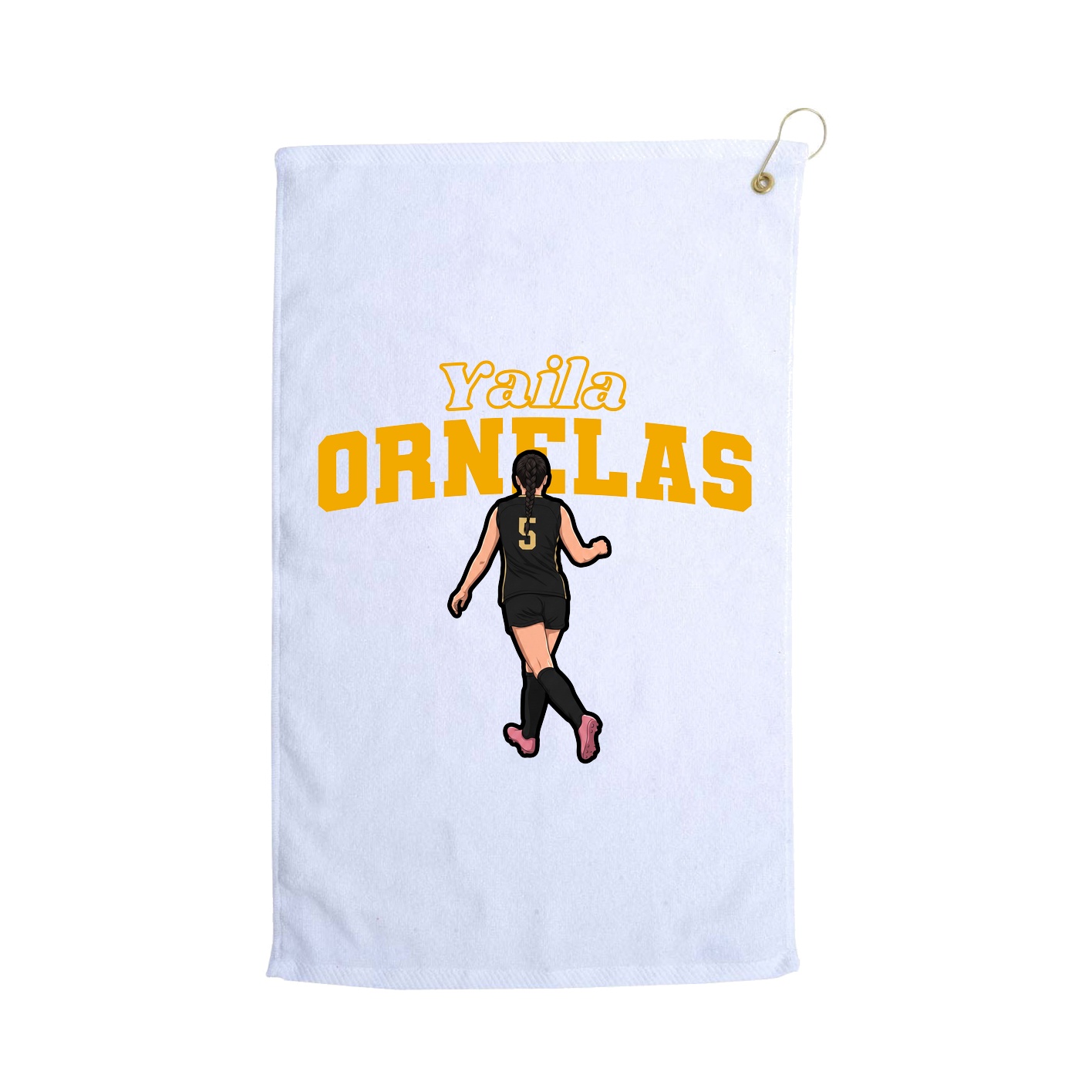 Golf Towel — Name Arch in White