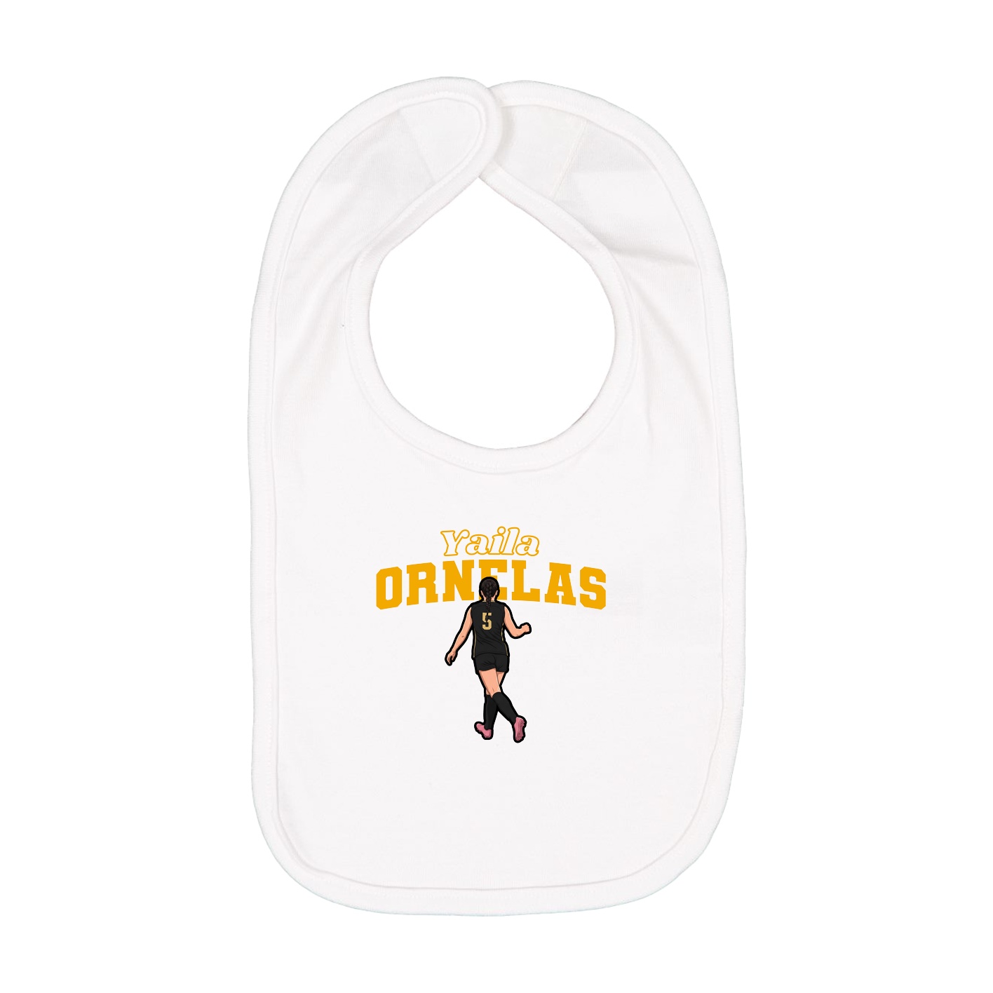 Infant Bib — Name Arch in White