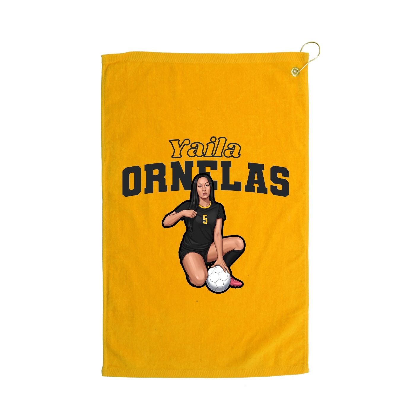 Golf Towel — Name Arch in Gold