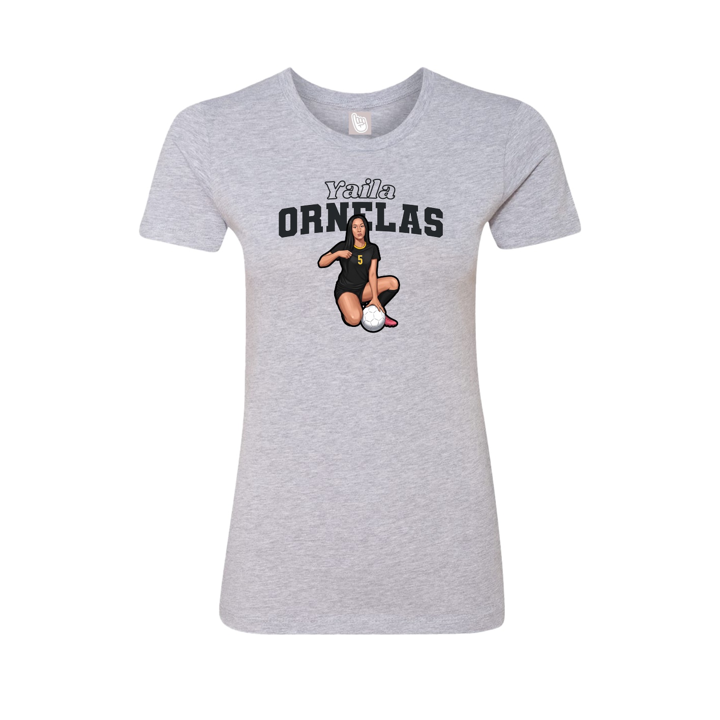 Fitted Women's Tee — Name Arch in Grey