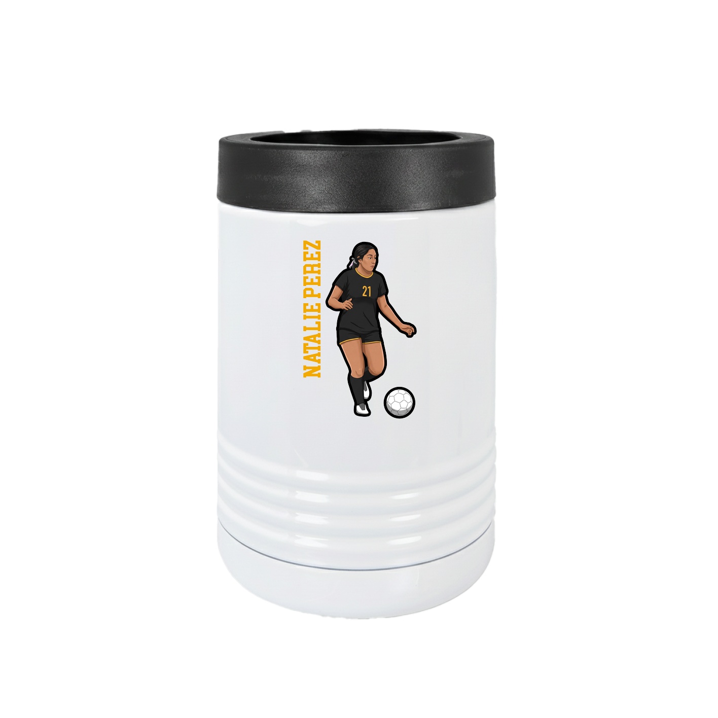Beverage Holder — Name Vertical in White