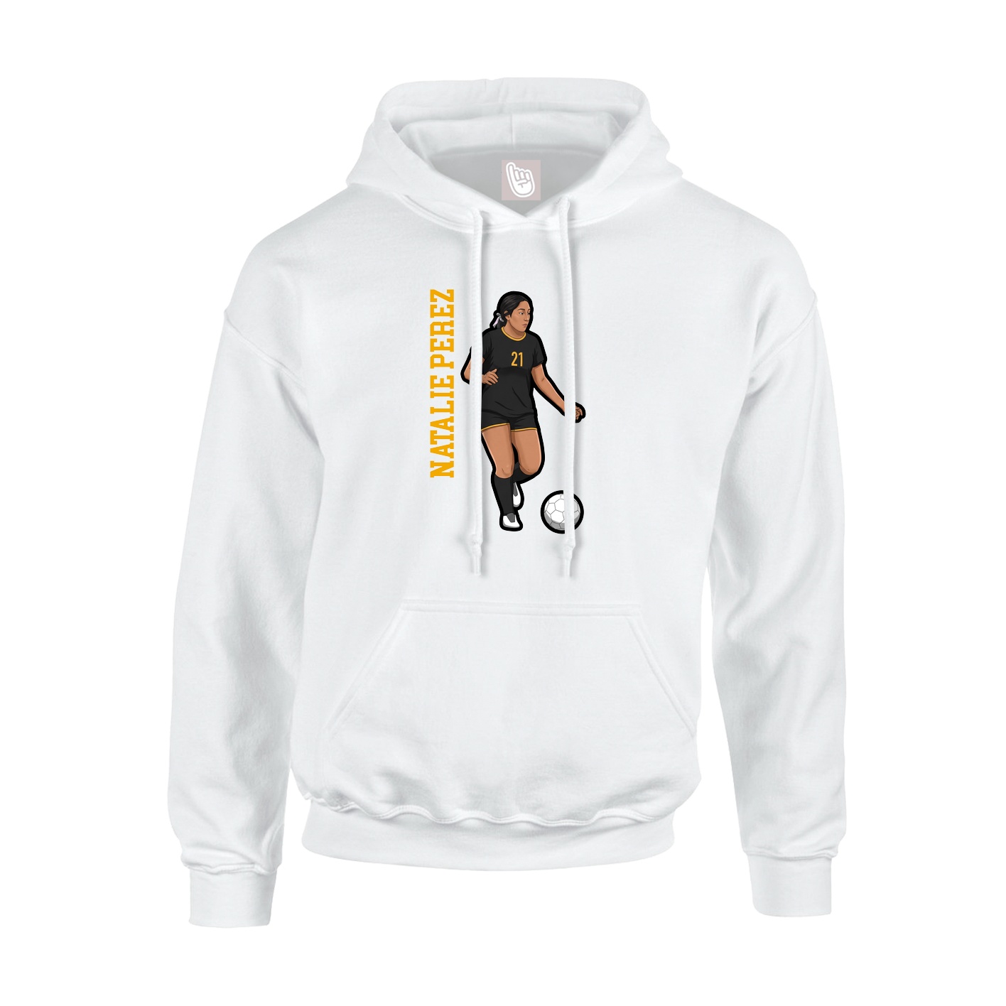 Hoodie — Name Vertical in White