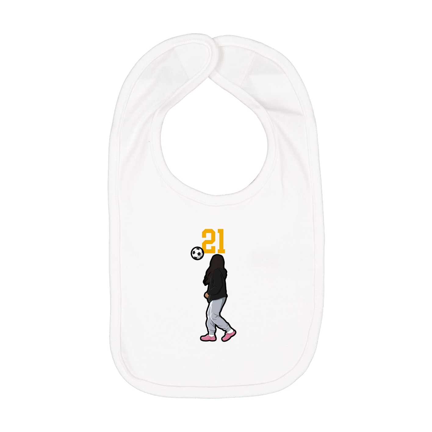 Infant Bib — Number Top in White