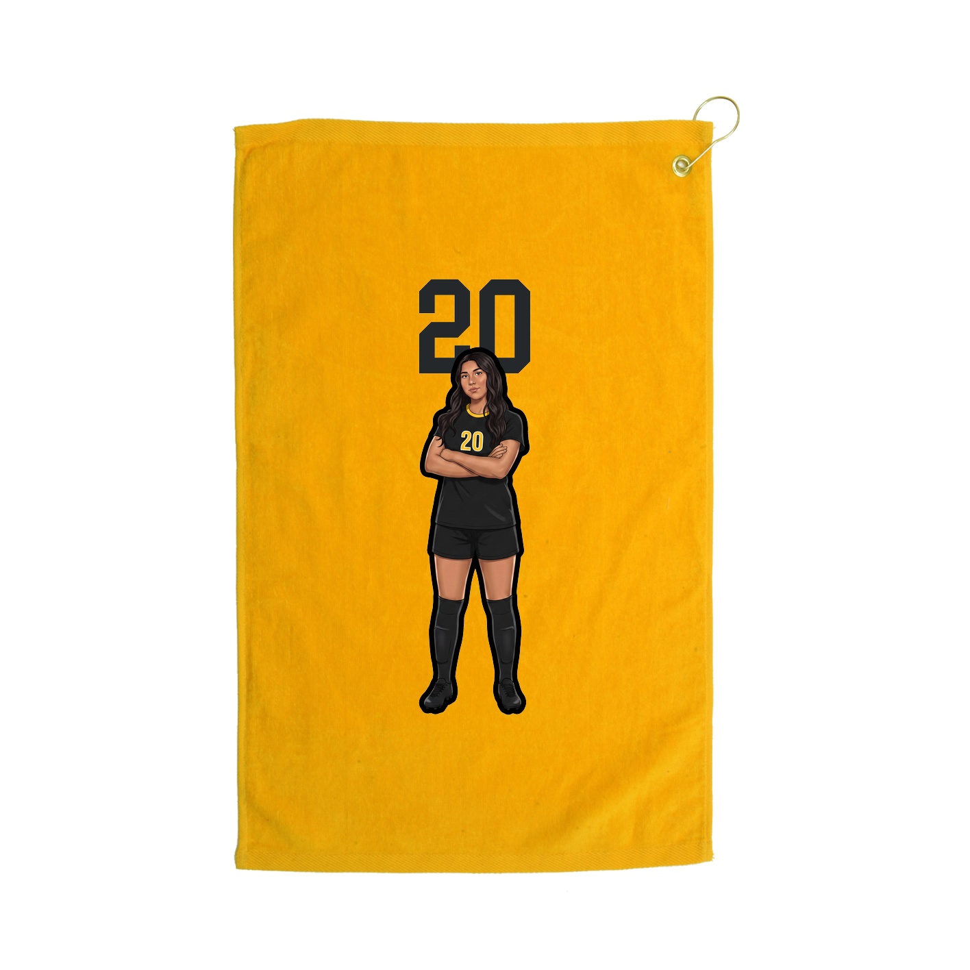 Golf Towel — Number Top in Gold