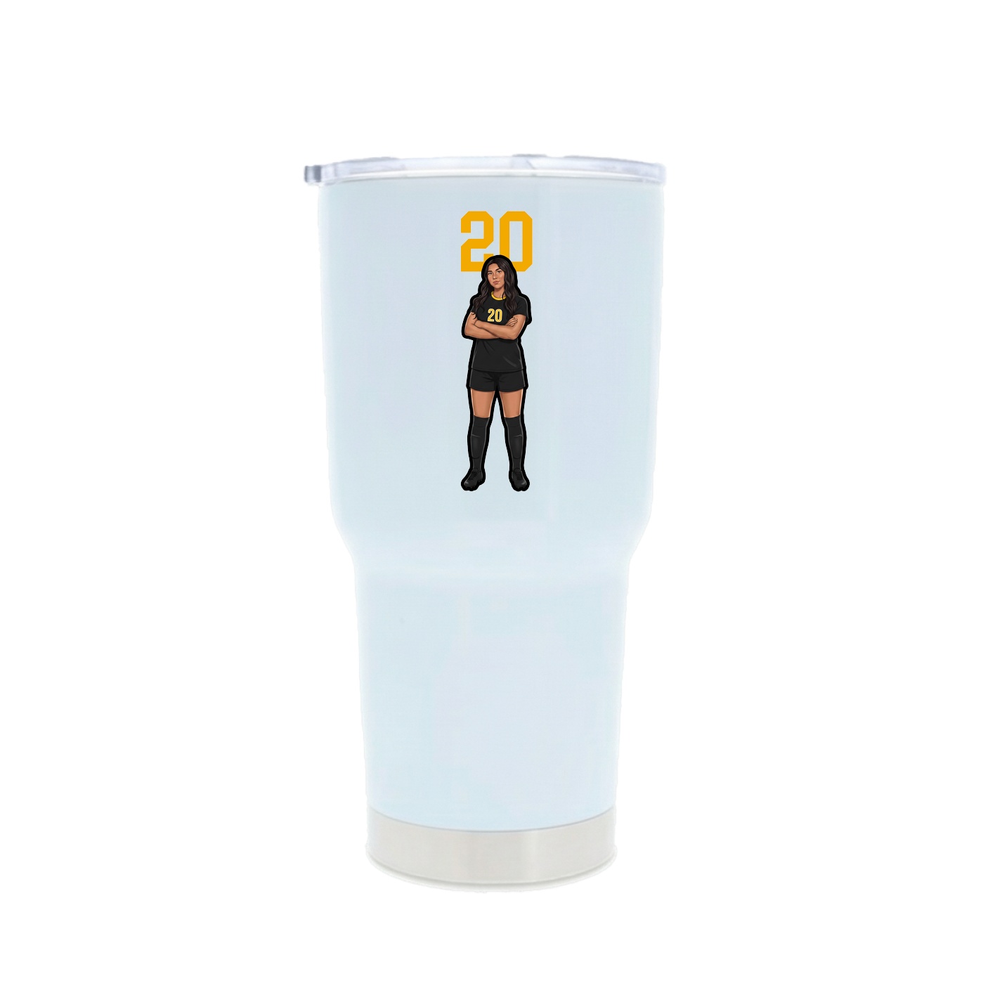 30oz Stainless Steel Tumbler — Number Top in White