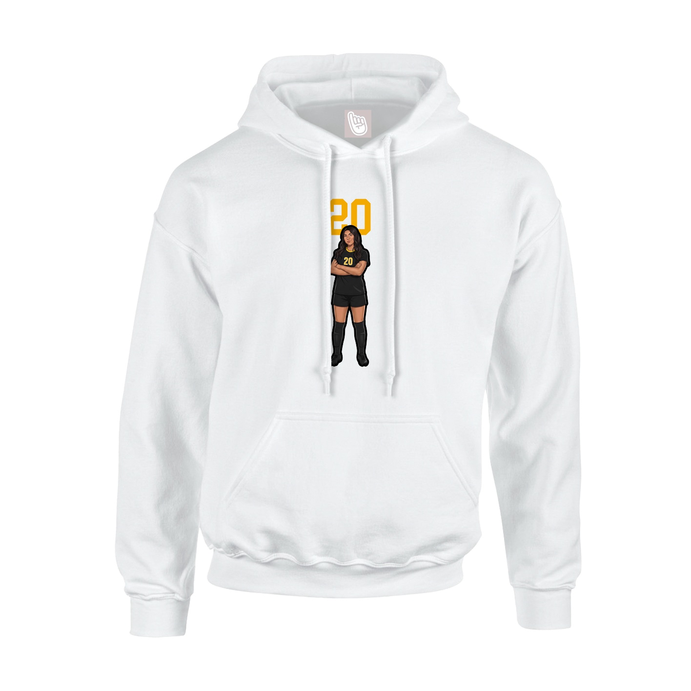 Hoodie — Number Top in White