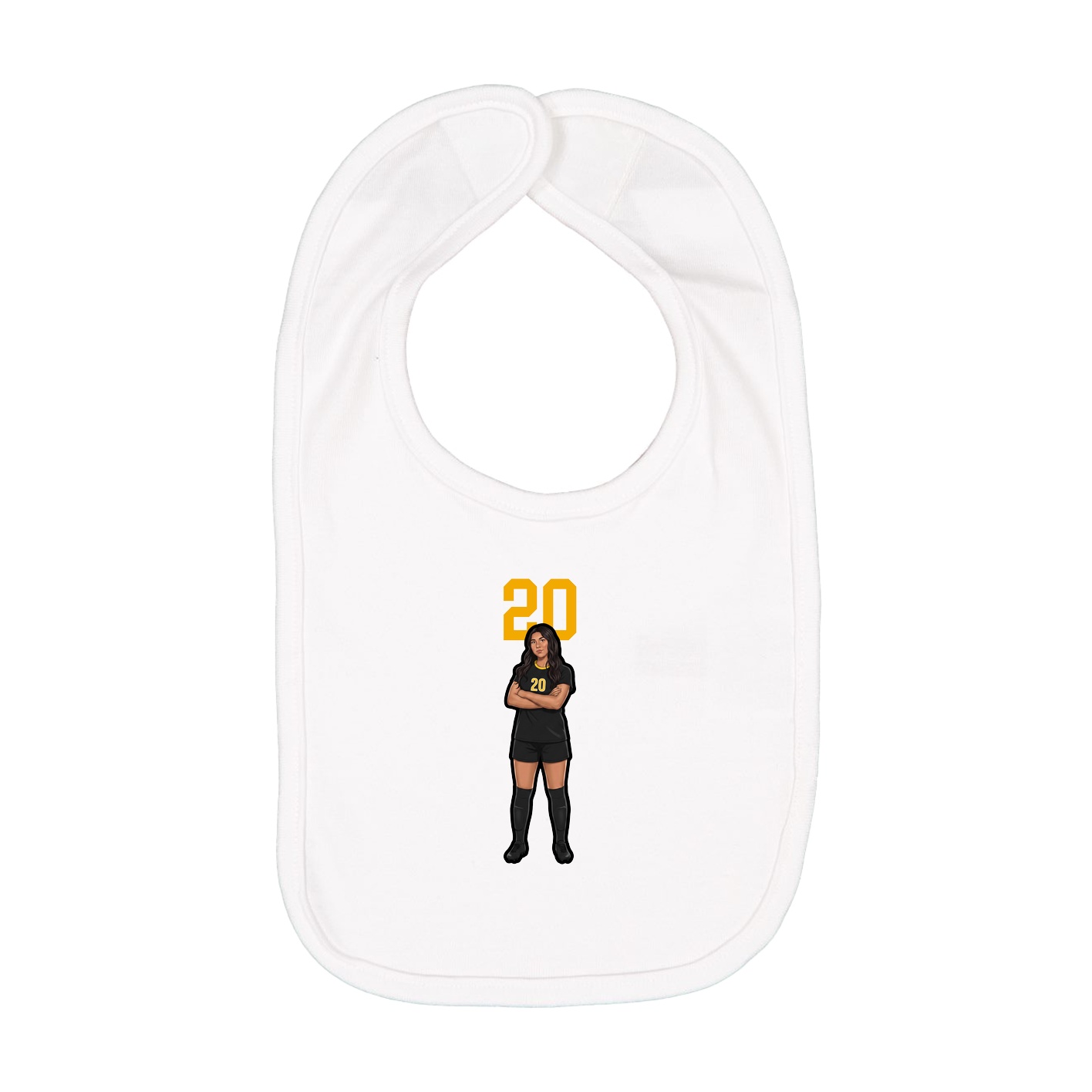 Infant Bib — Number Top in White