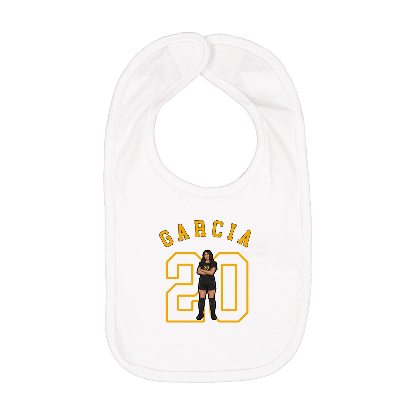 Infant Bib — Shirsey Arch in White
