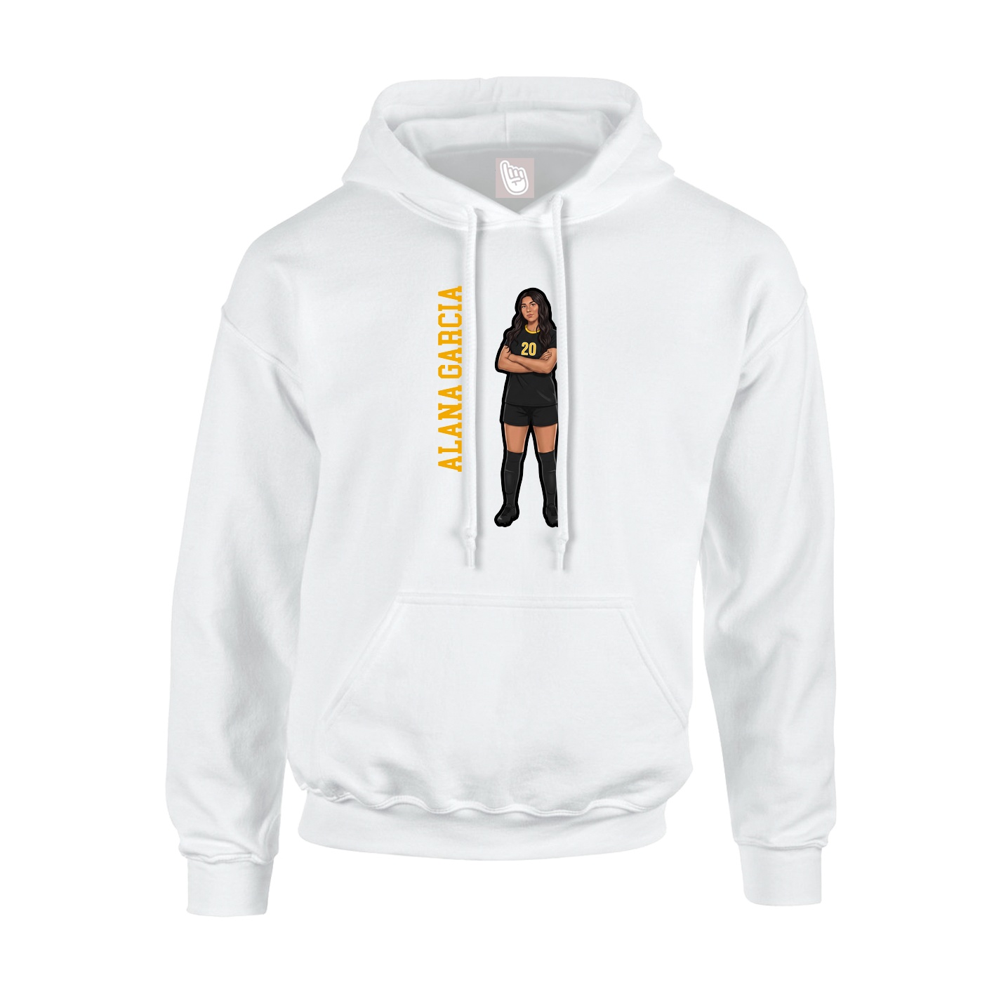 Youth Hoodie — Name Vertical in White