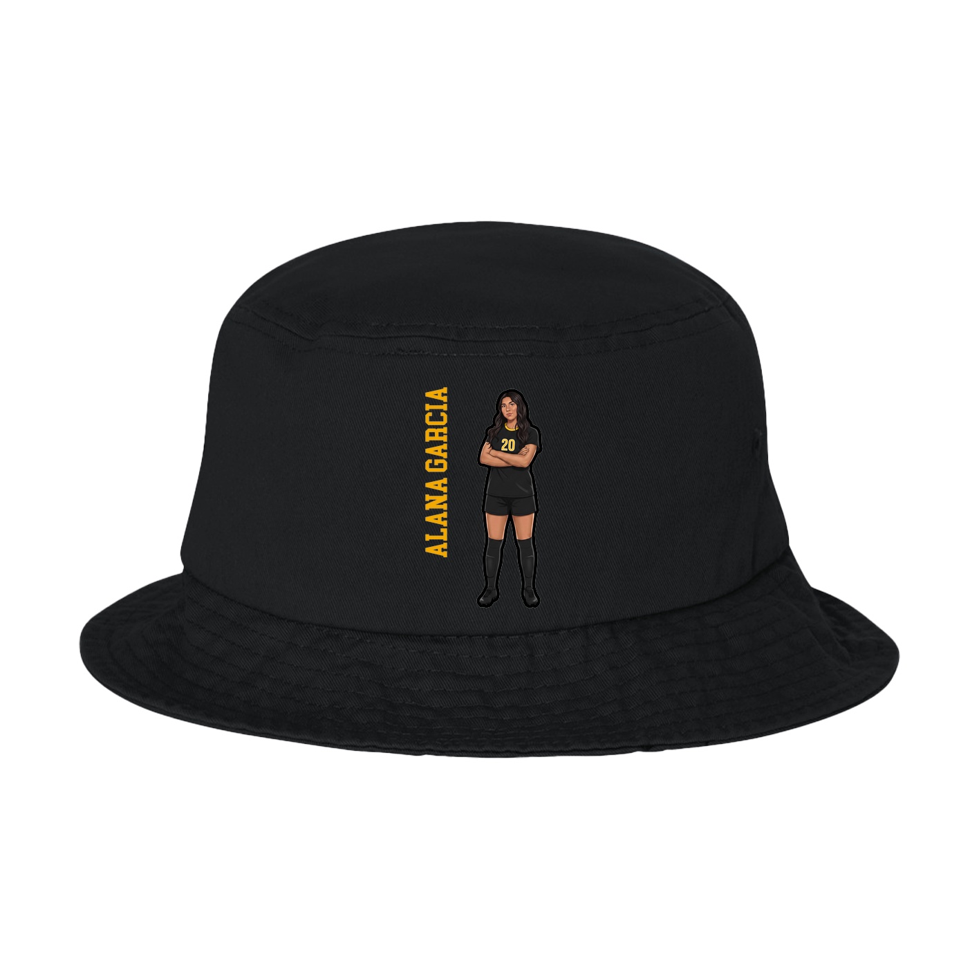 Bucket Cap — Name Vertical in Black