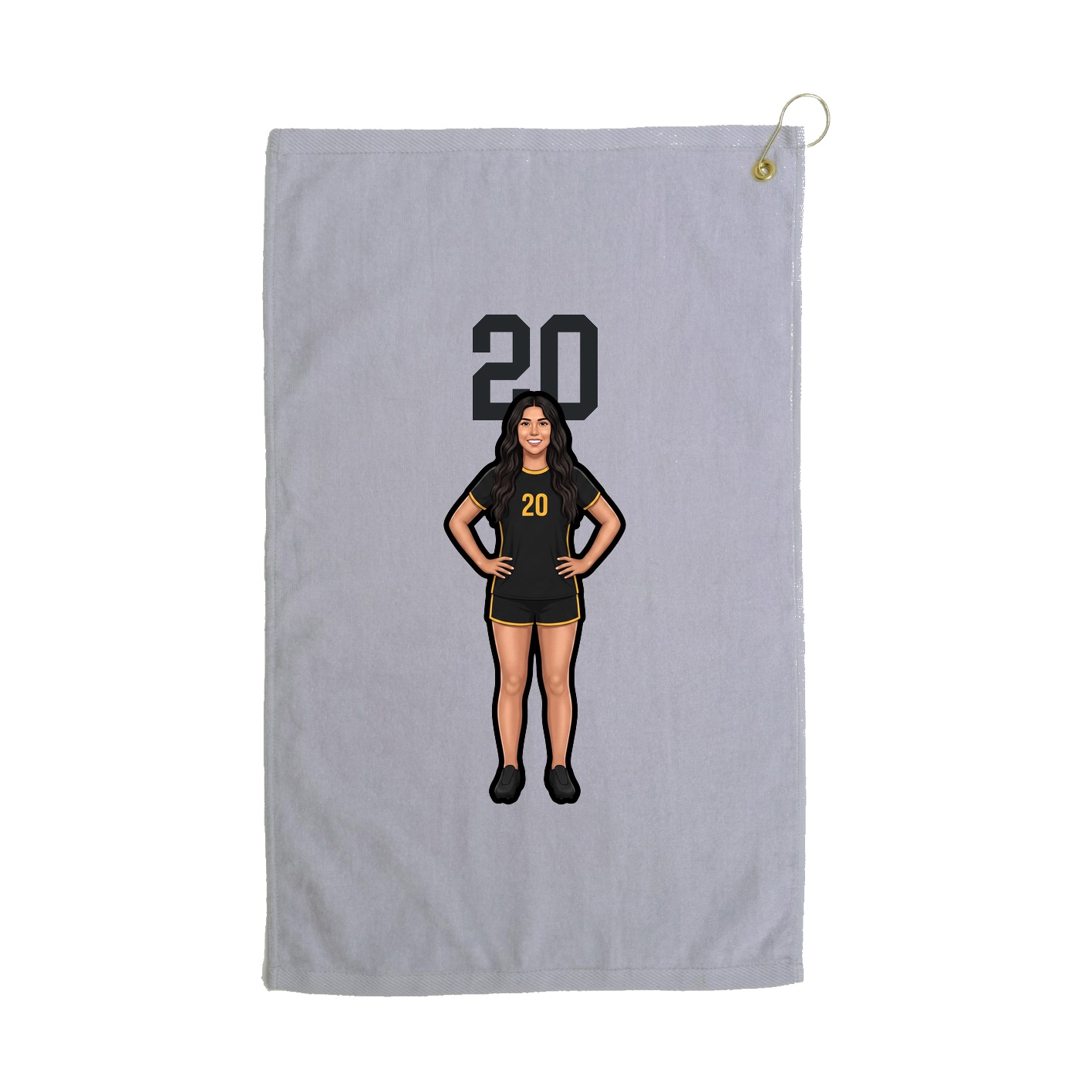 Golf Towel — Number Top in Grey